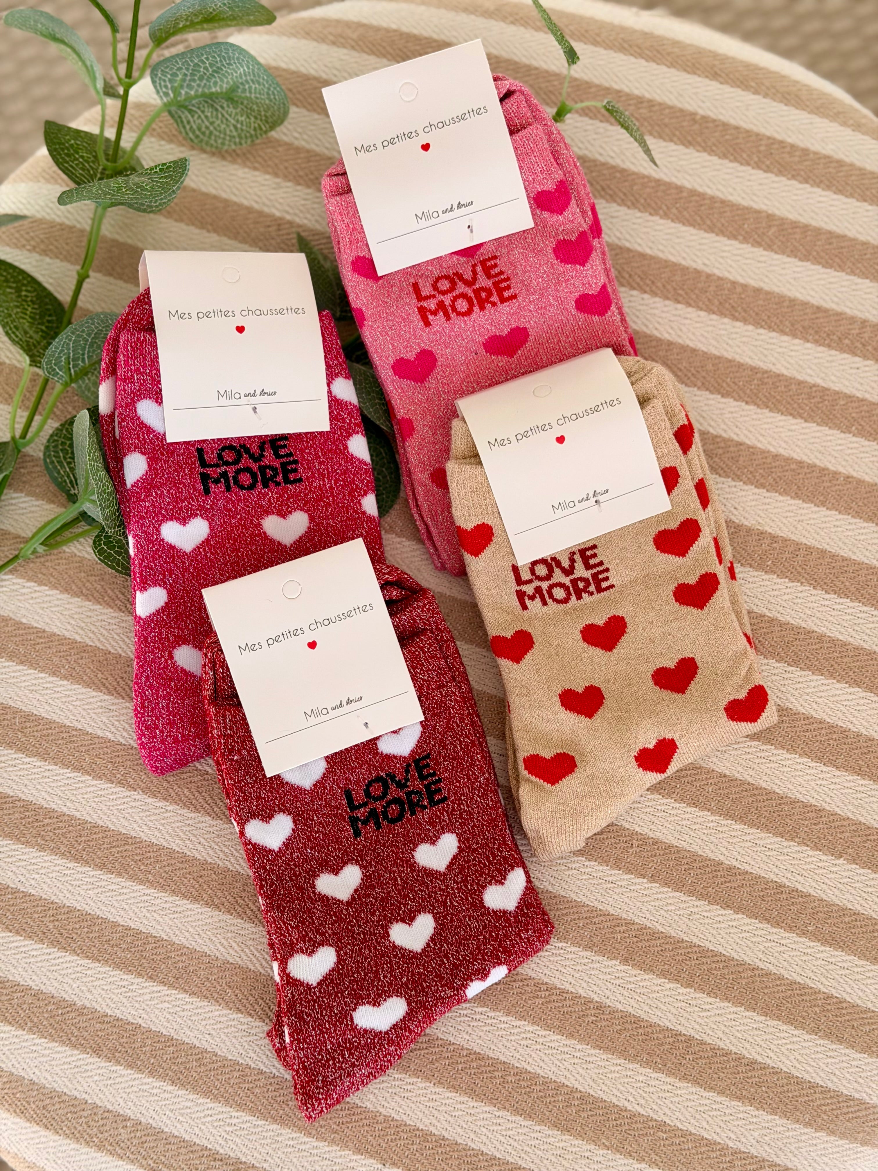 Chaussettes ZORA - Cœurs ♥️ LOVE MORE