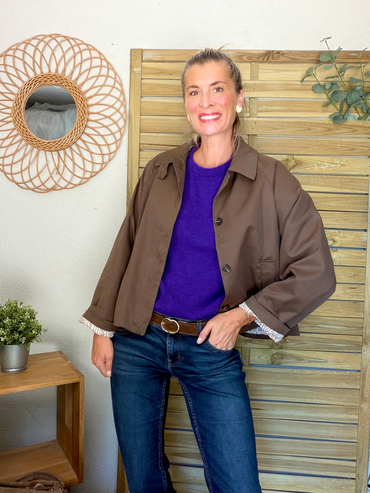 Pull laine et alpaga PEGGY - Violet
