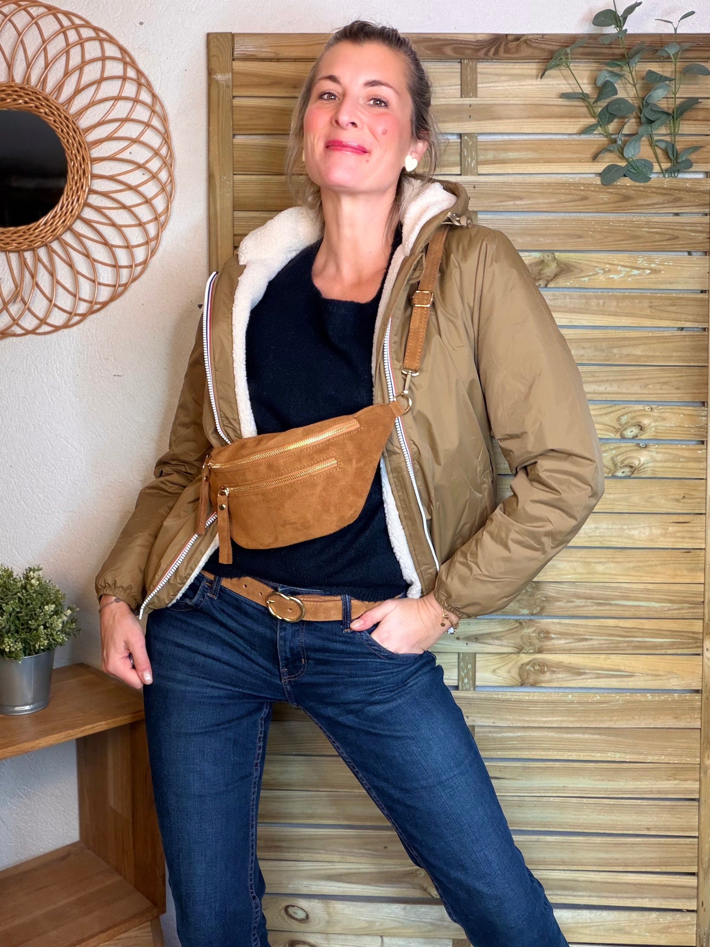 Parka Imperméable LOUISE COURT sherpa - Camel - LAURA JO
