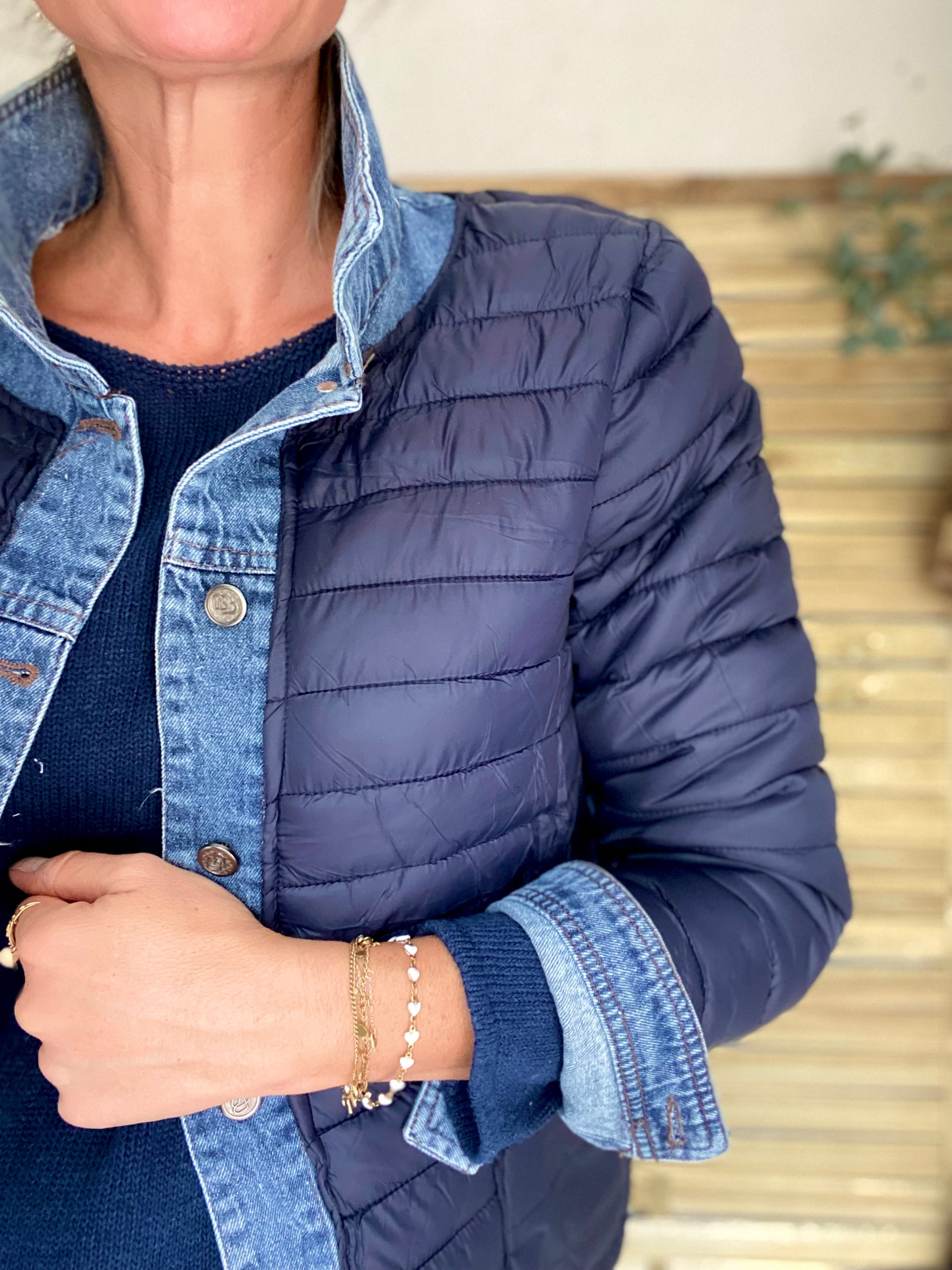 Veste Jean / Doudoune légère JACKIE - Bleu marine