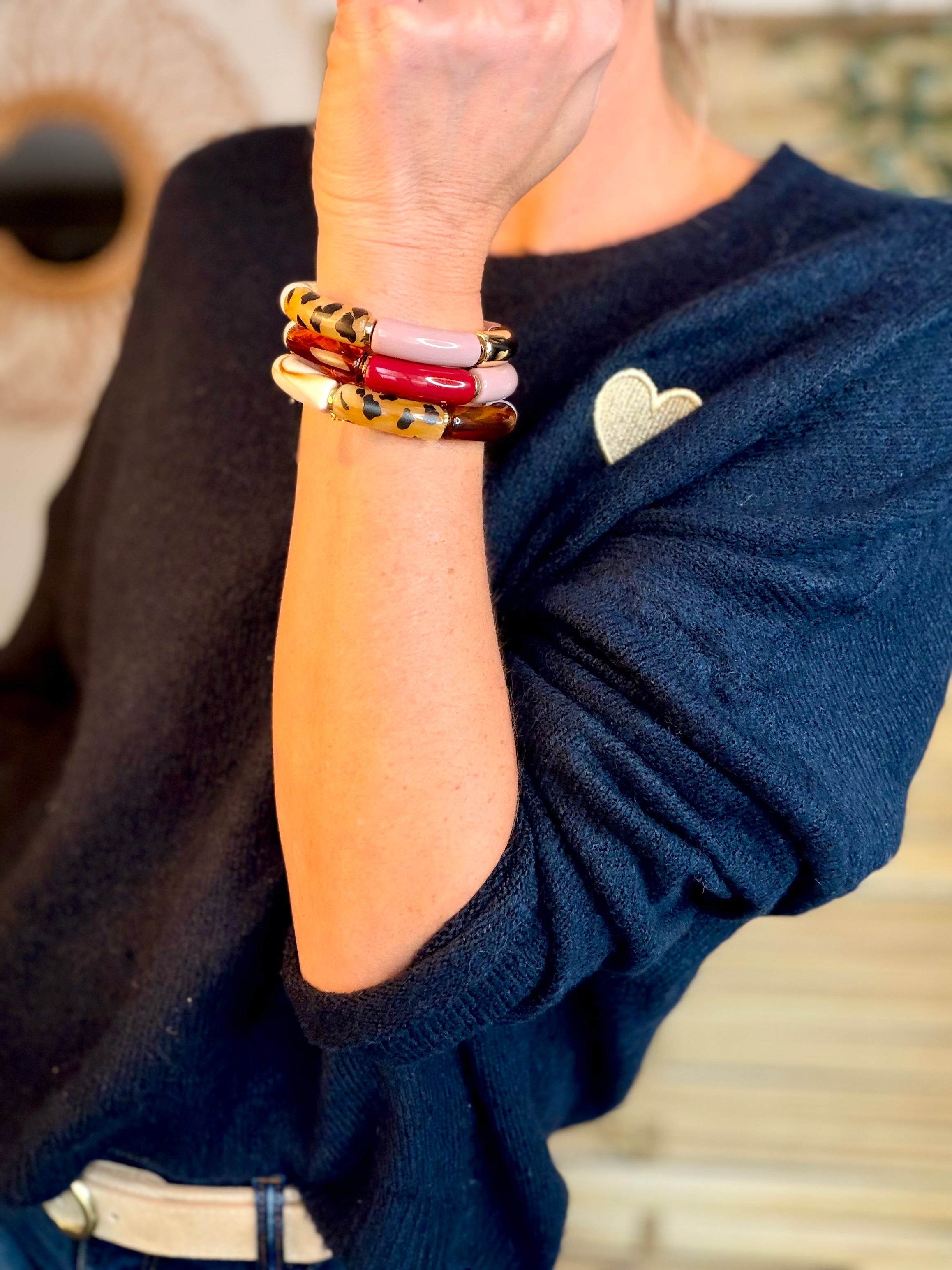 Bracelet jonc élastiqué motif Léo 🐆 ÉMILIA