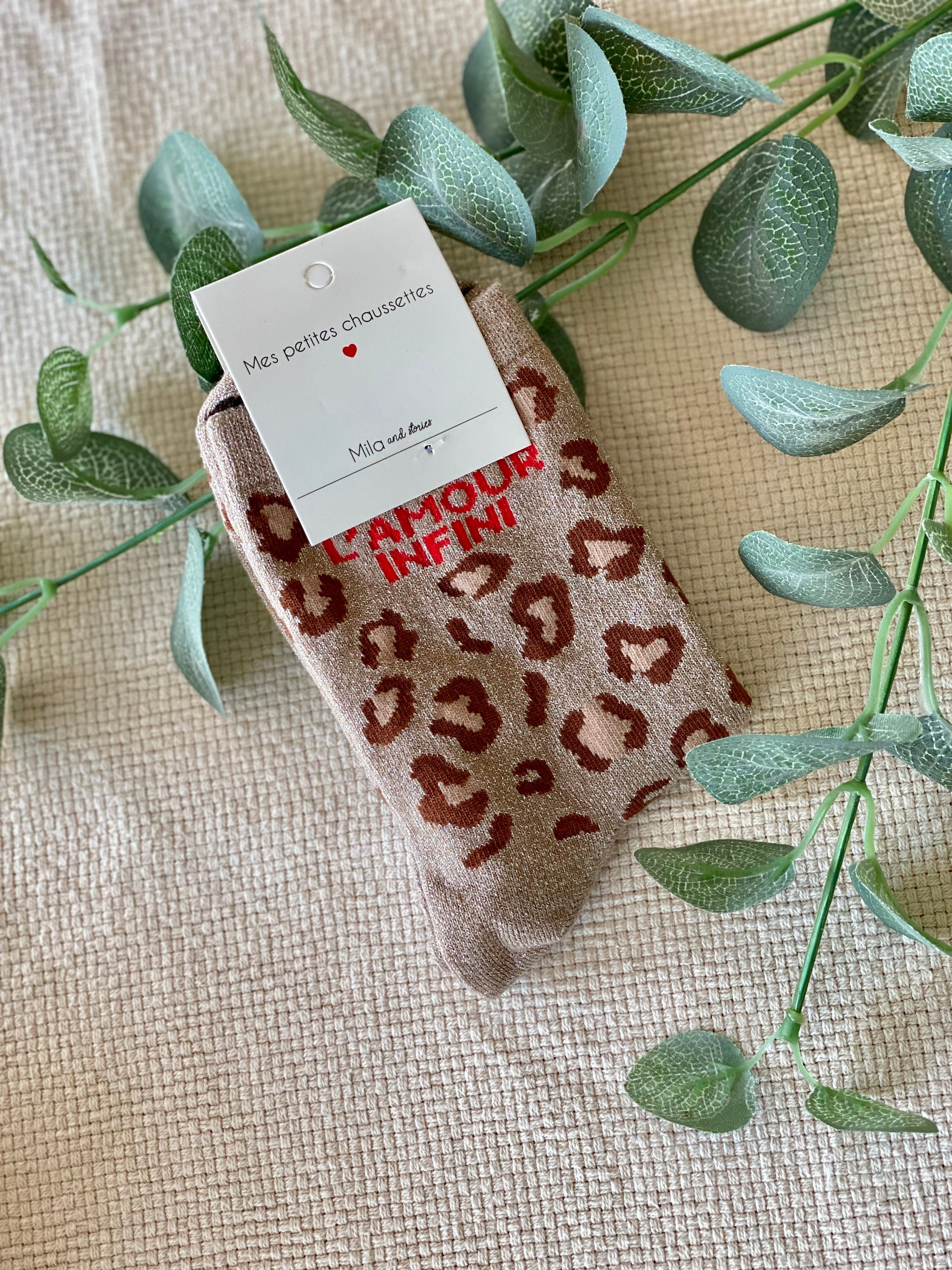 Chaussettes ZORA - Léo taupe 🐆
