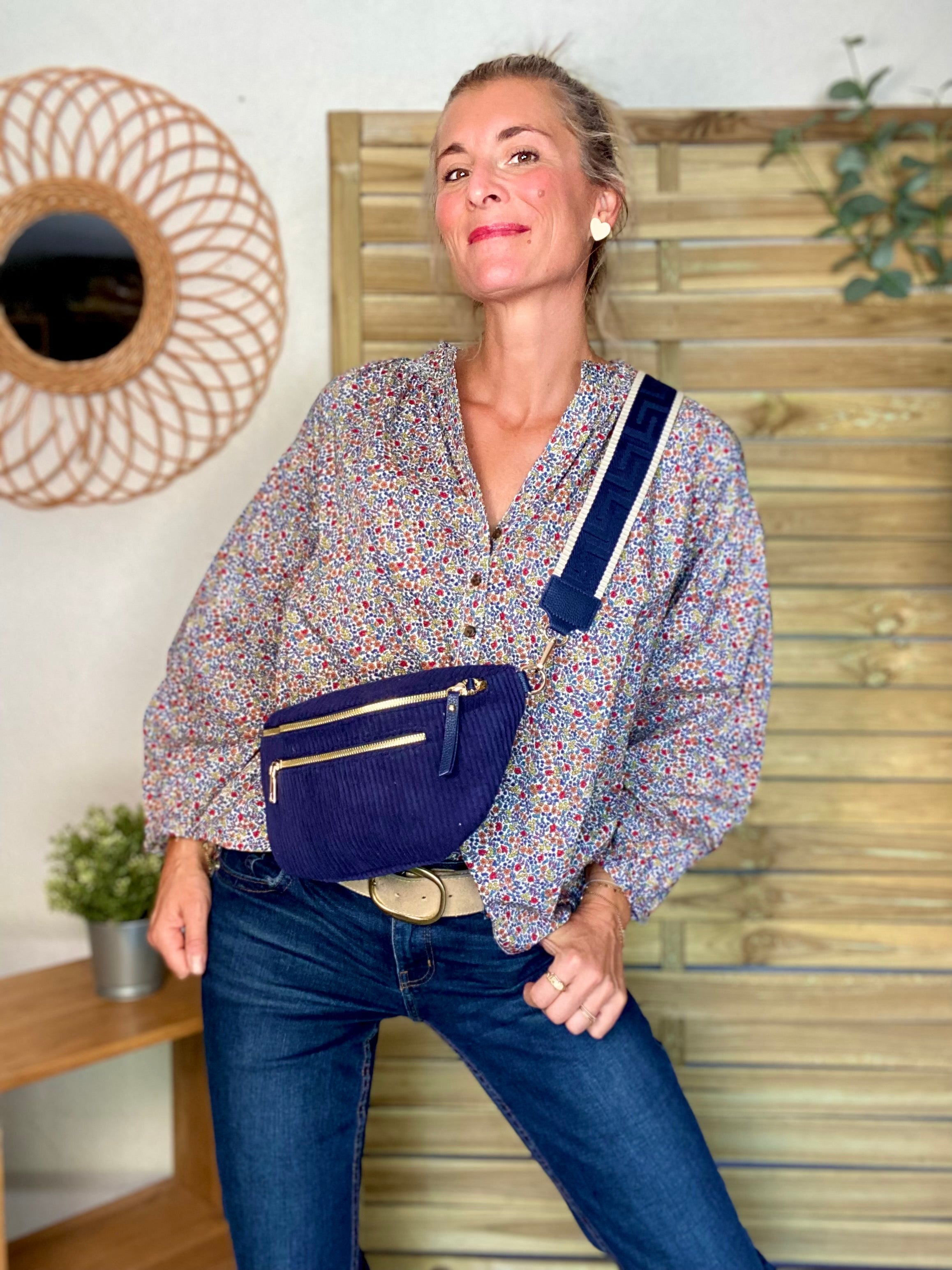 Blouse ample Liberty bleu EDWIGE