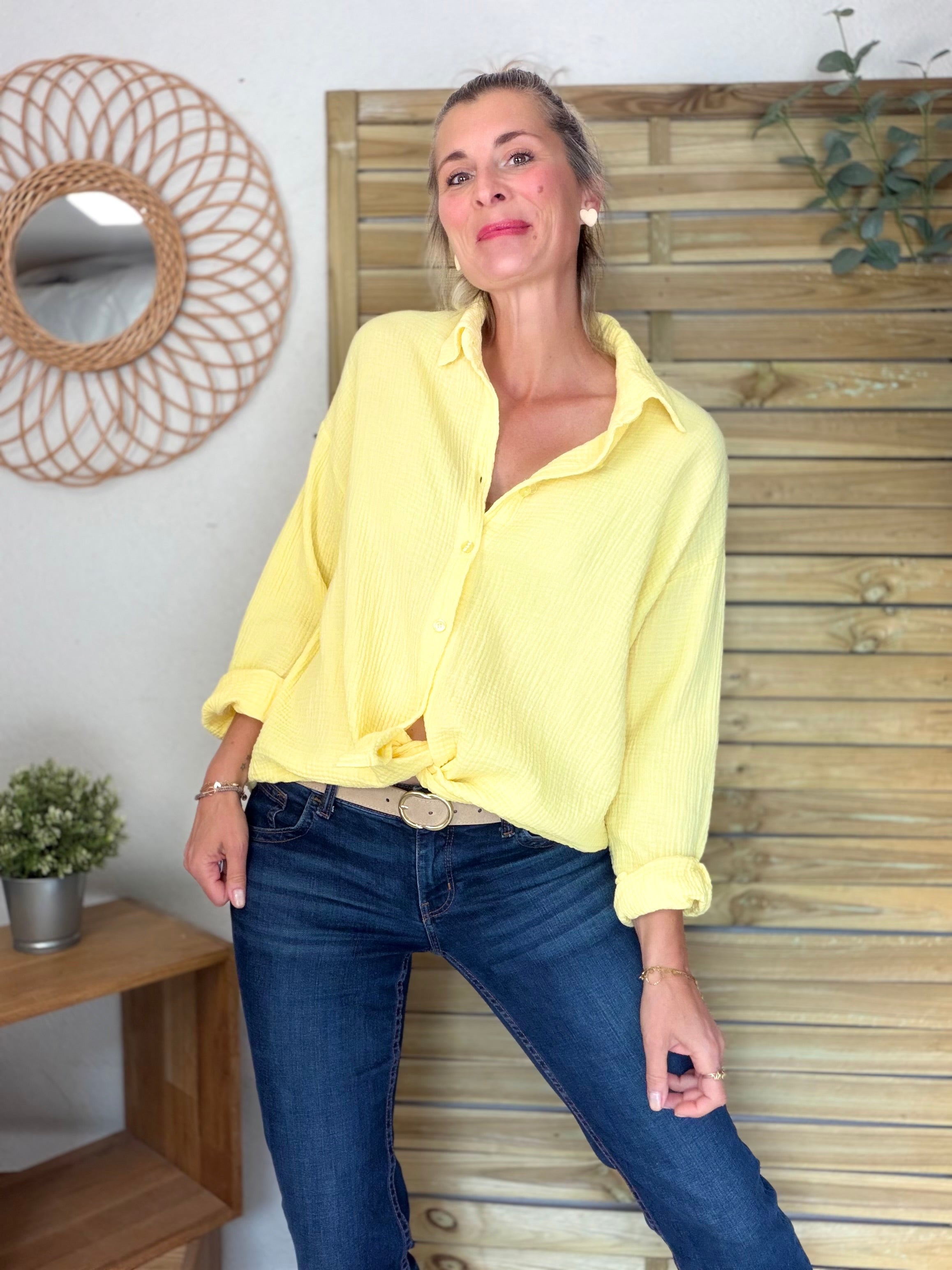 Chemise en gaze de coton ICONIC - ALANIS Jaune