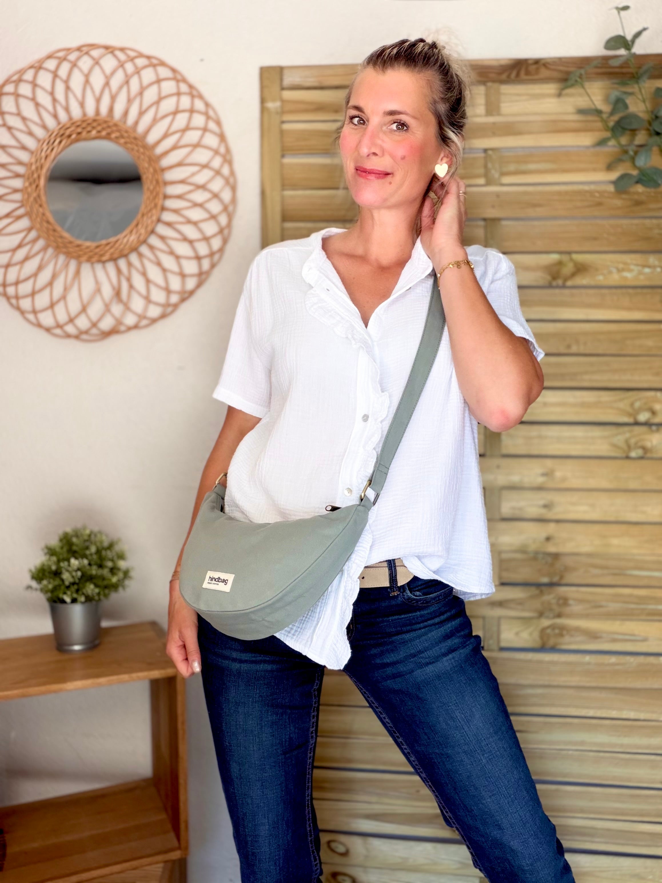 HINDBAG ANDRÉA - Sac banane demi-lune Vert sauge