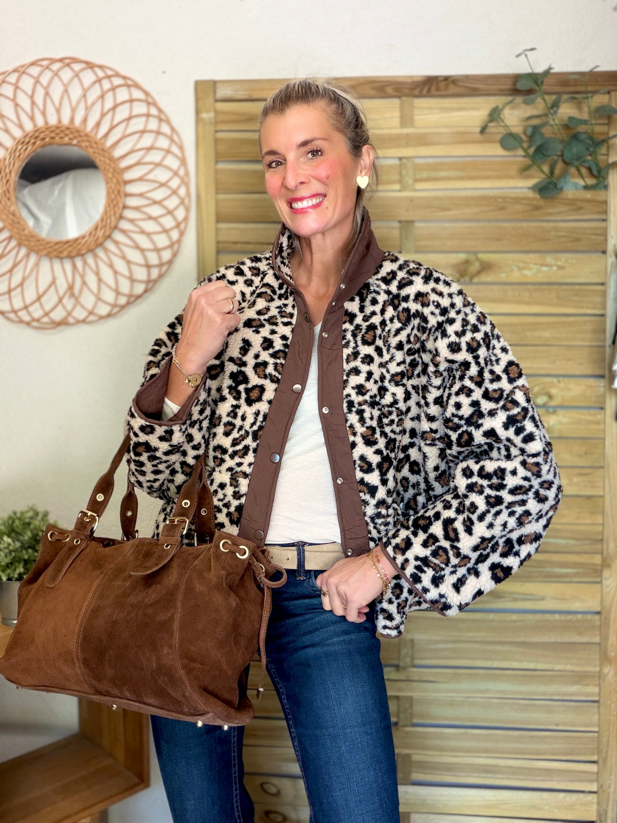 Veste matelassée réversible Sherpa AMÉLIE Choco / Léo
