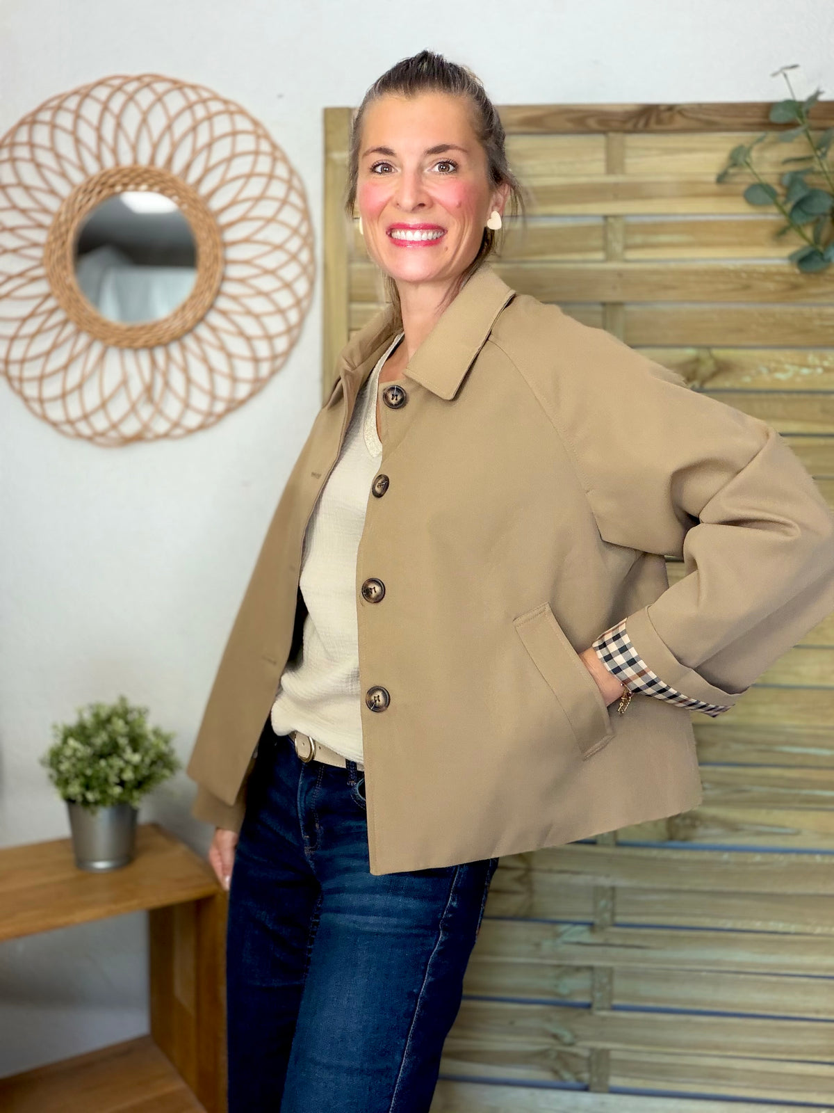 ⚡️ ARRIVAGE • Veste Trench, doublure à carreaux DANA Camel