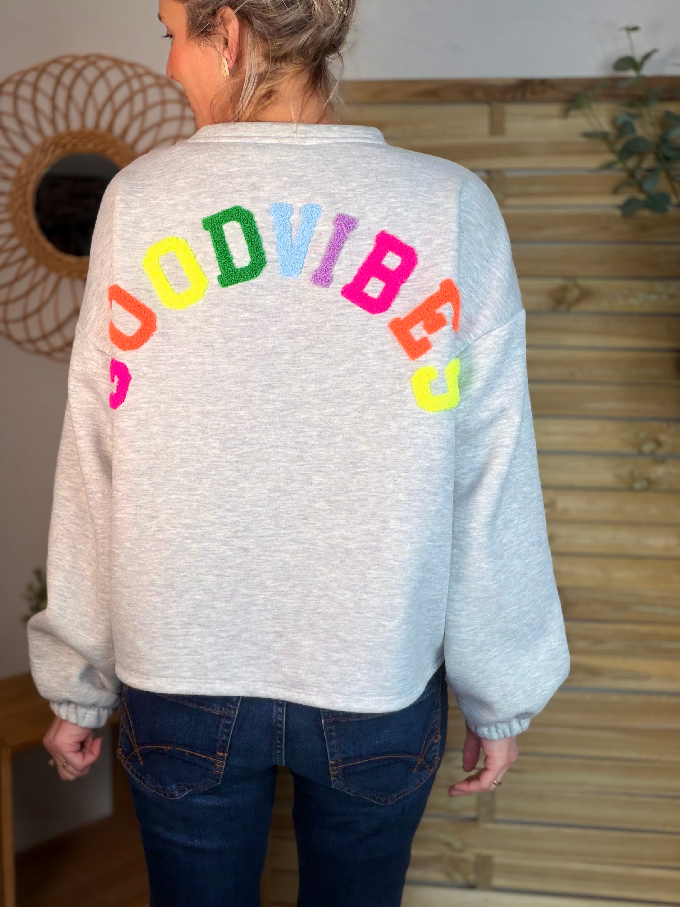 Sweat molleton oversized GOOD VIBES - MIKA