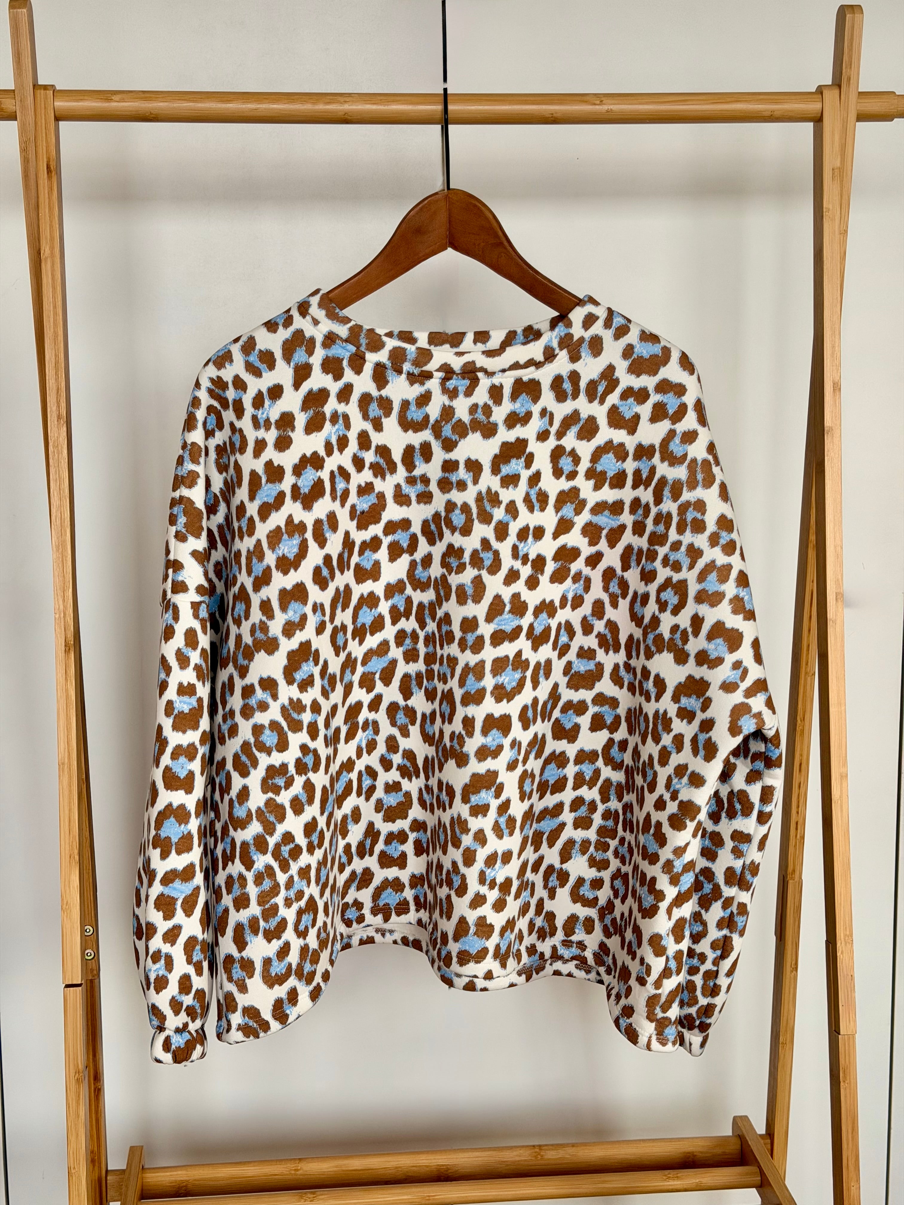 Sweat molleton oversized Léo bleu ciel GOOD VIBES - MIKA