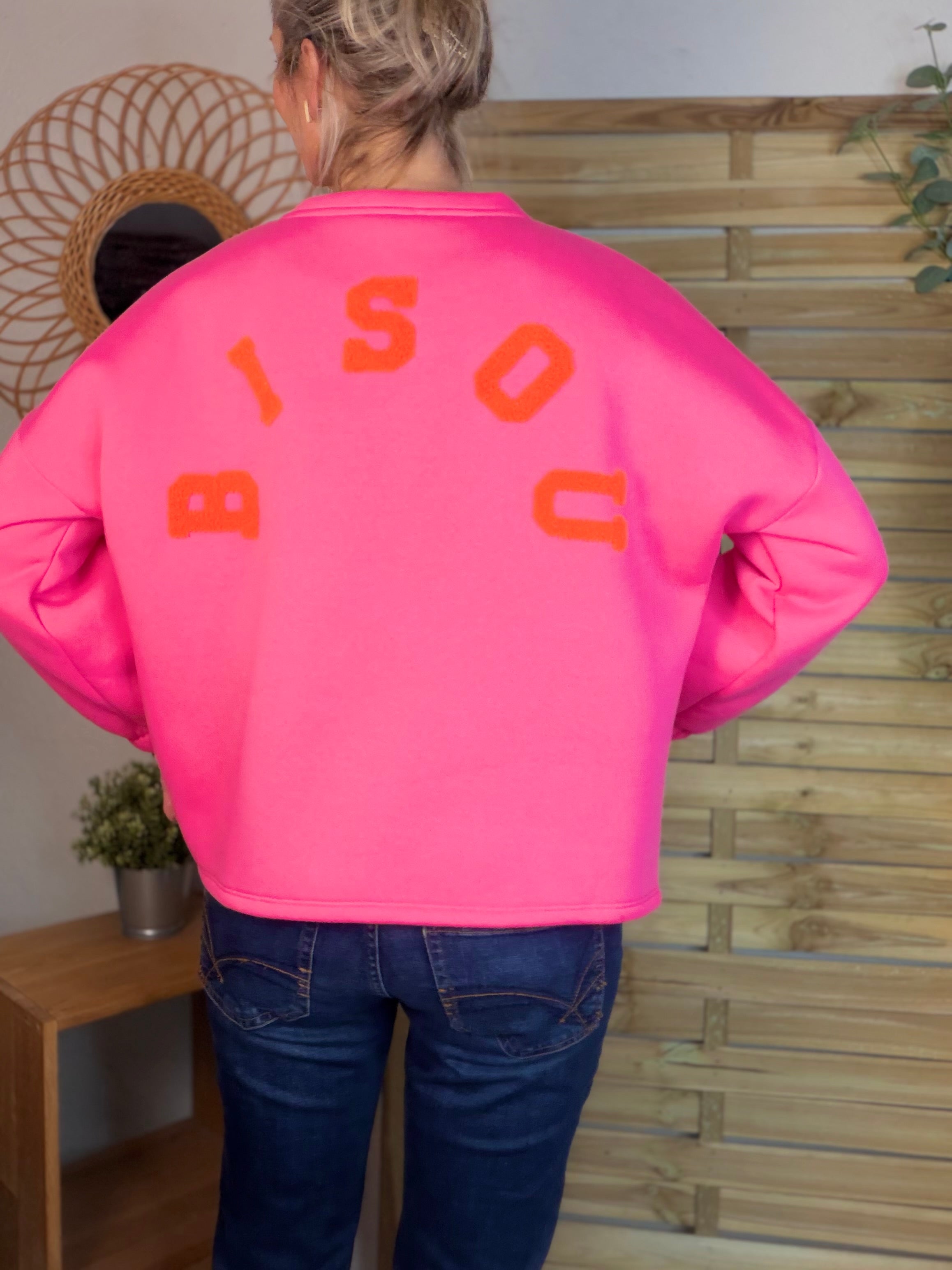 Sweat molleton oversized BISOU Rose Orange - MIKA