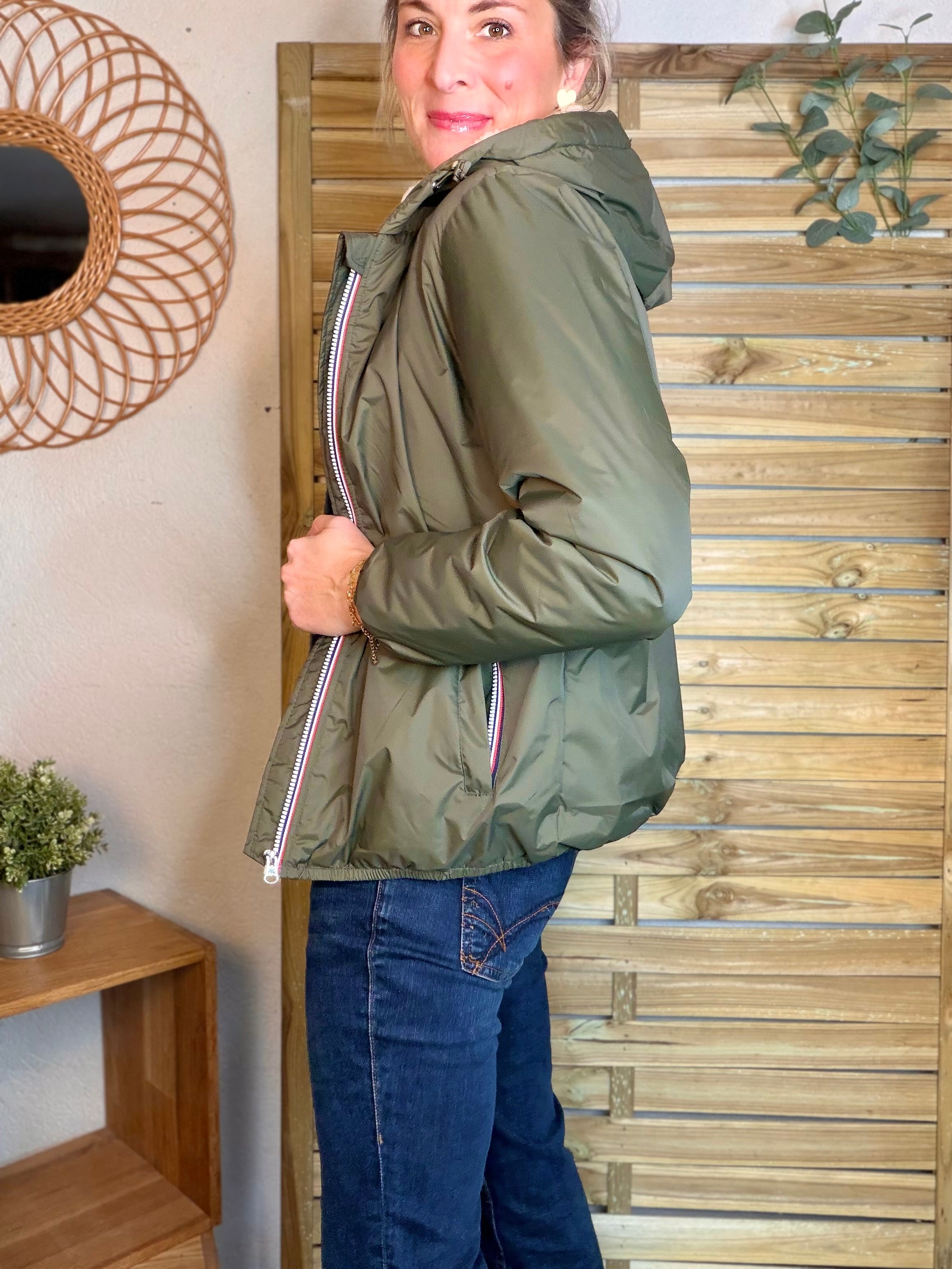 Parka Imperméable LOUISE COURT sherpa - Kaki - LAURA JO