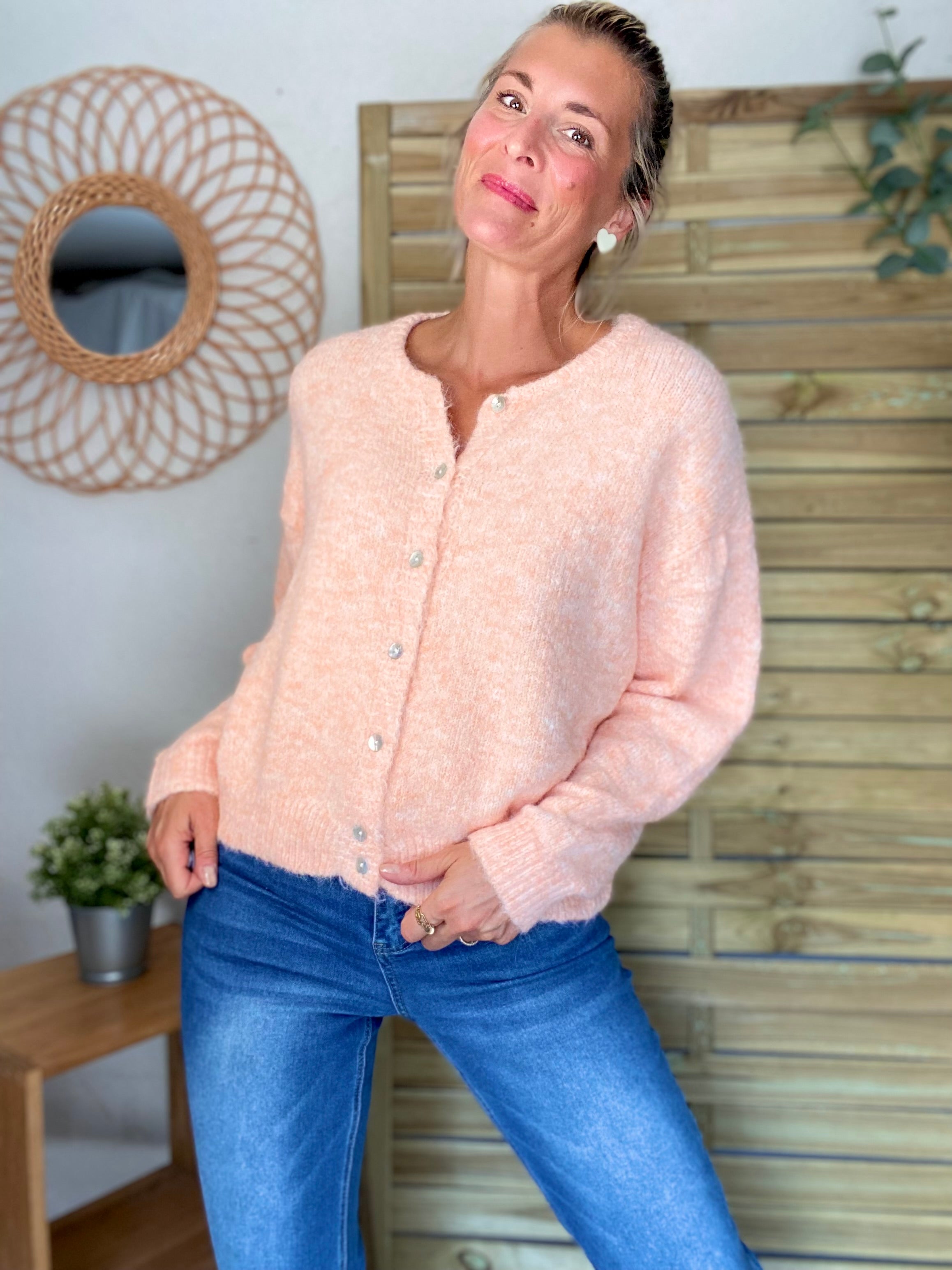 Gilet en maille MERYL - Abricot