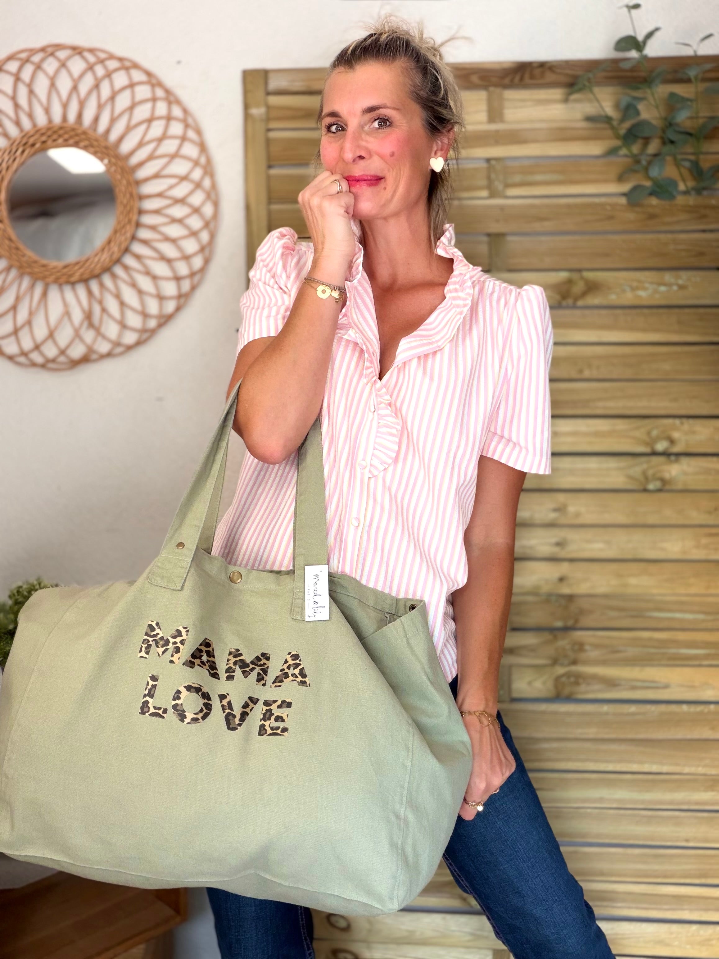Sac week end MAMA LOVE Sauge - Marcel et Lily