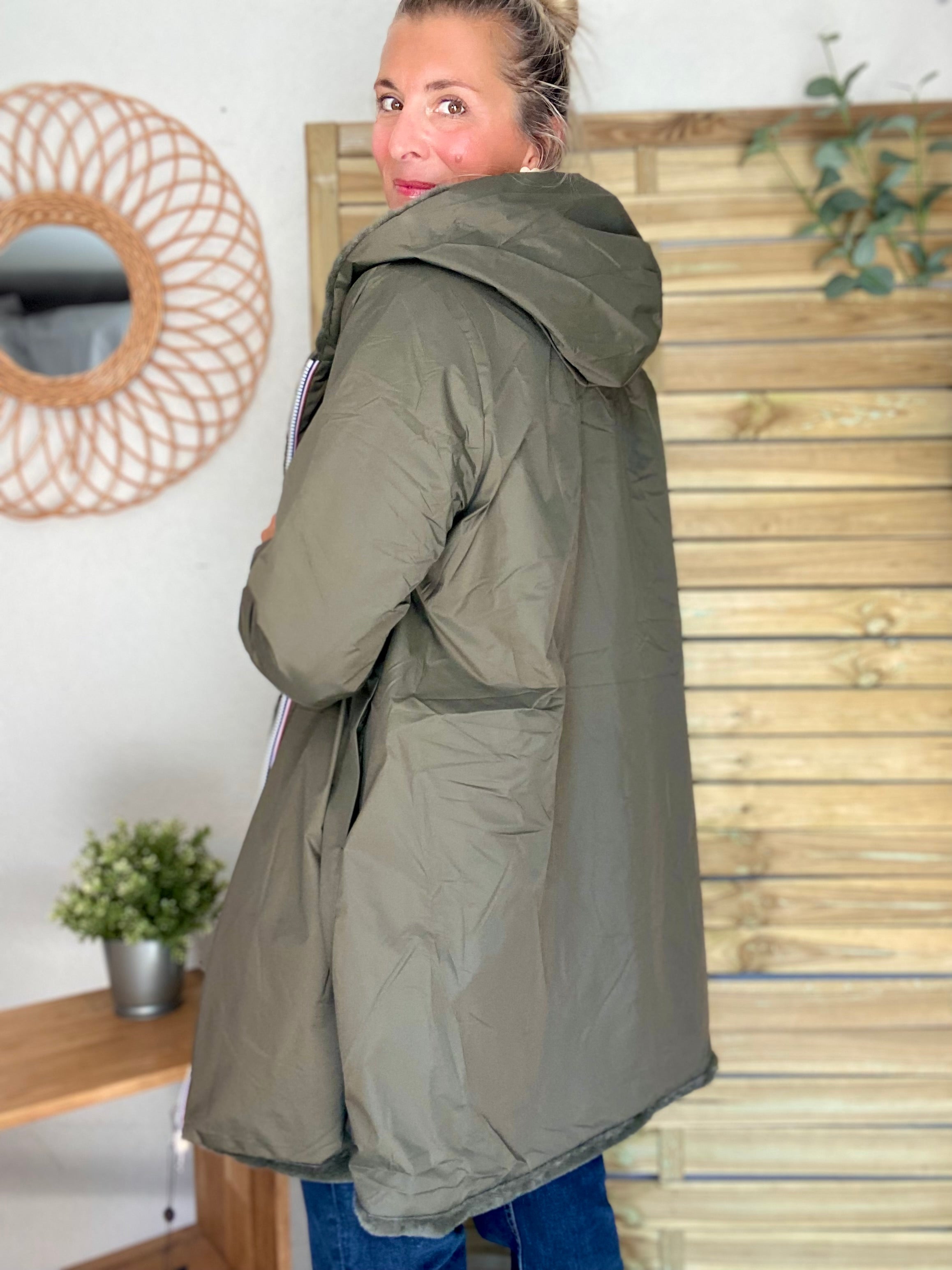 Parka Imperméable réversible fourrée Kaki / Kaki ALIX - LAURA JO