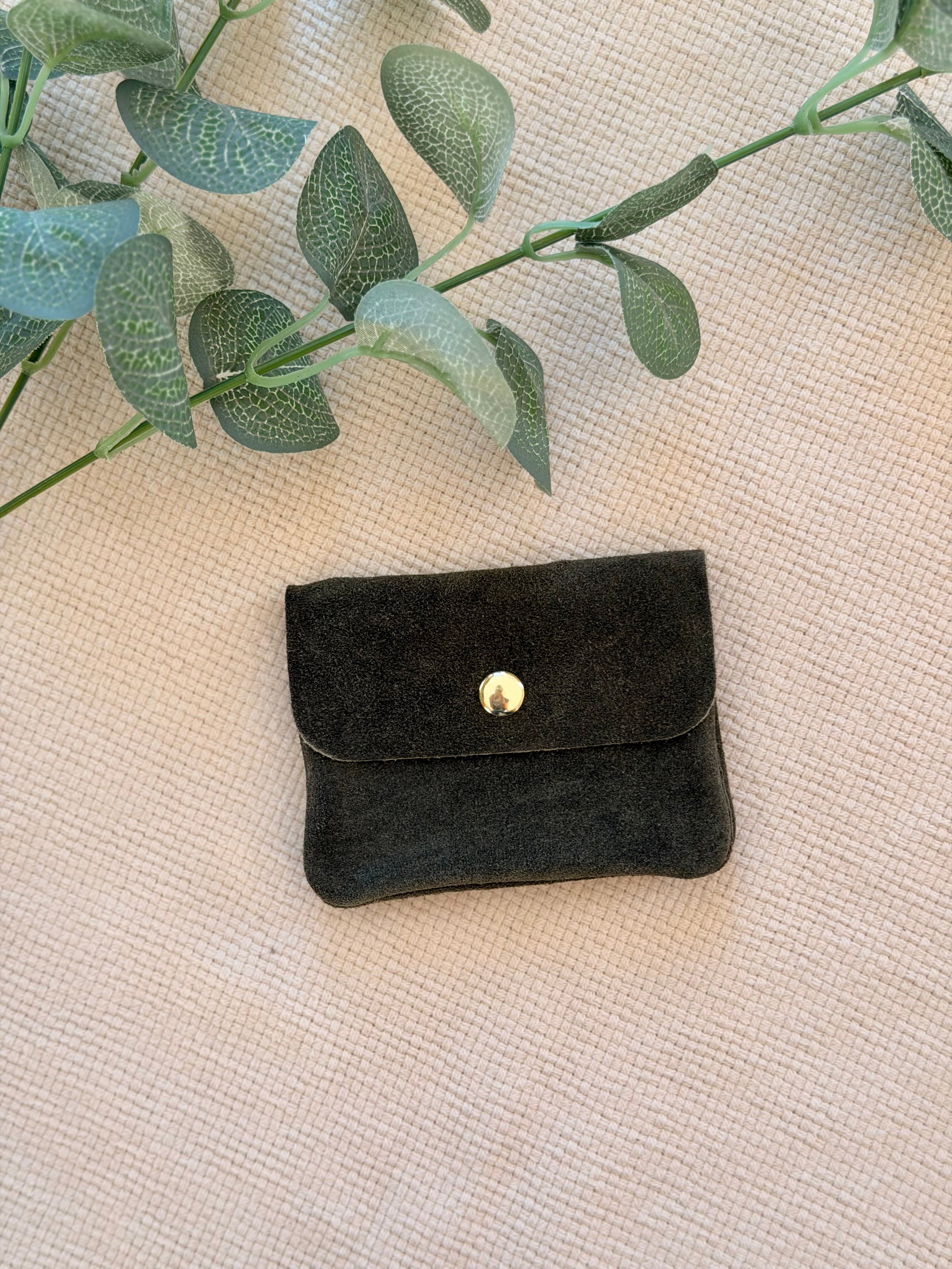 Porte monnaie / porte carte en cuir daim ACHILLE