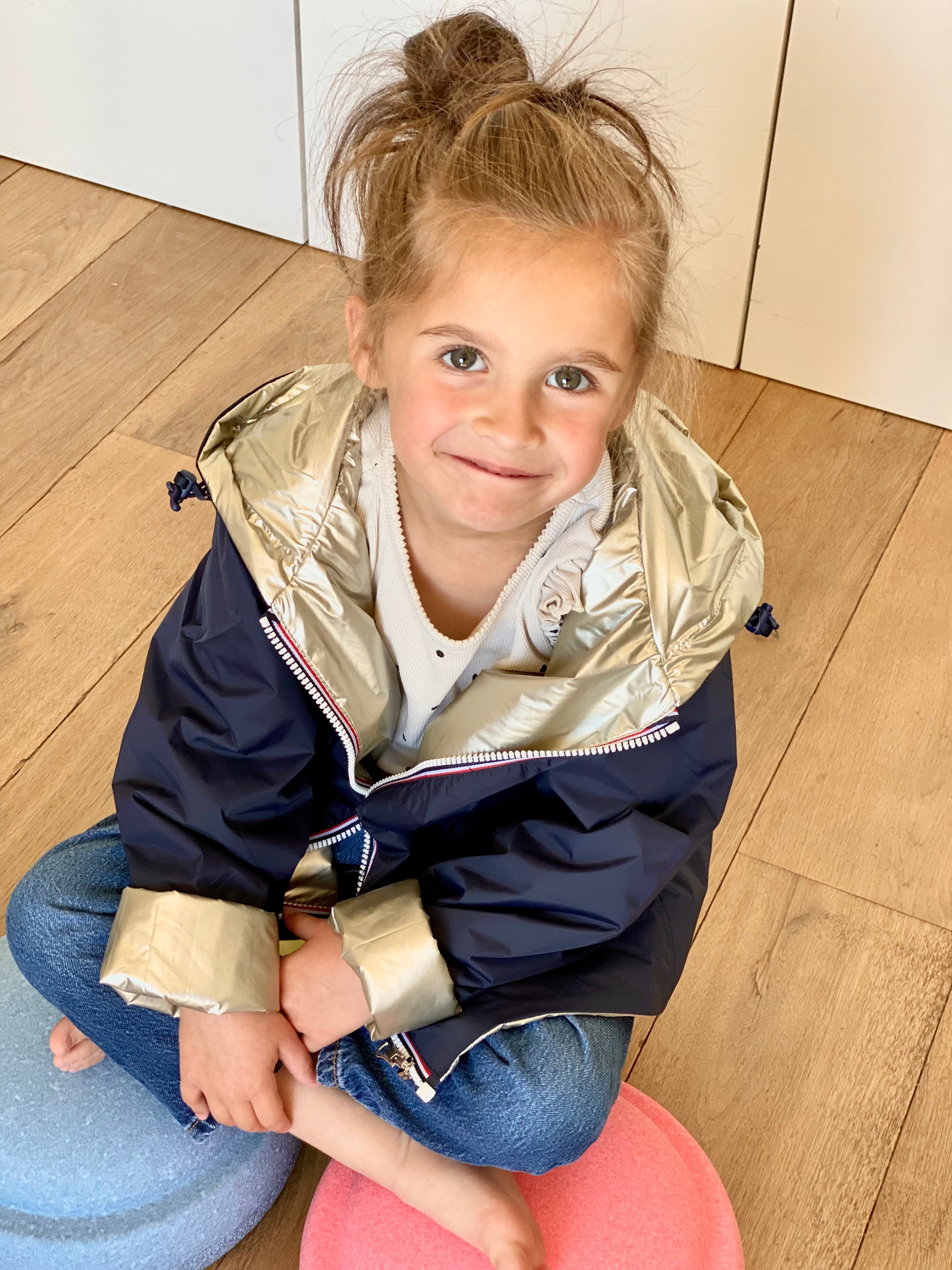 *** PROMO - Taille 10 ans (XXS) Imperméable réversible rembourré LOUISON KIDS enfant (mixte) - Marine / Doré