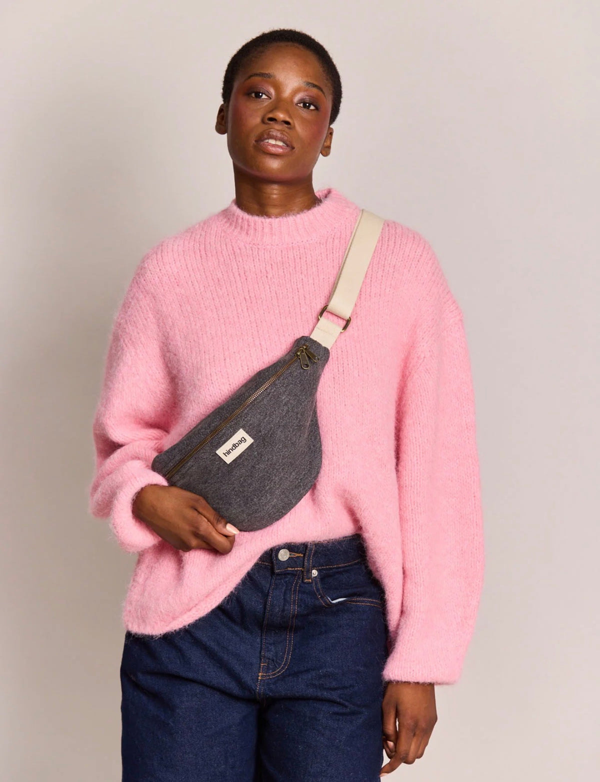 HINDBAG OLIVIA - Sac banane Denim gris foncé