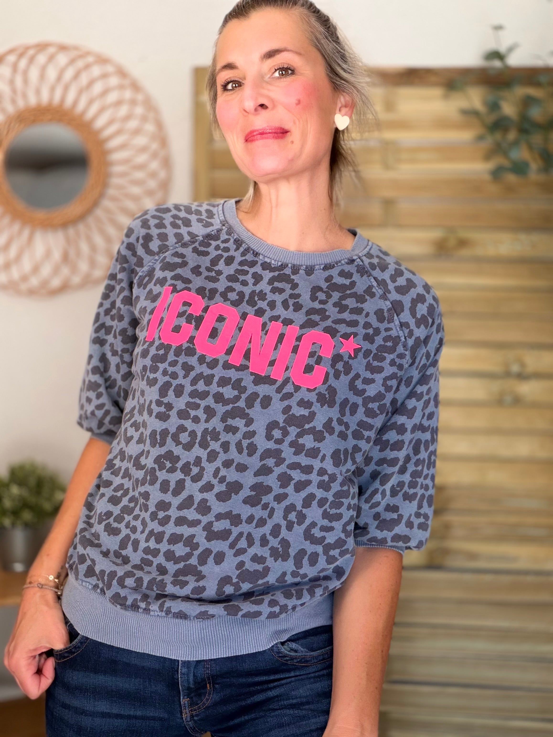Sweat ICONIC Léo - ANGELA Bleu pétrole
