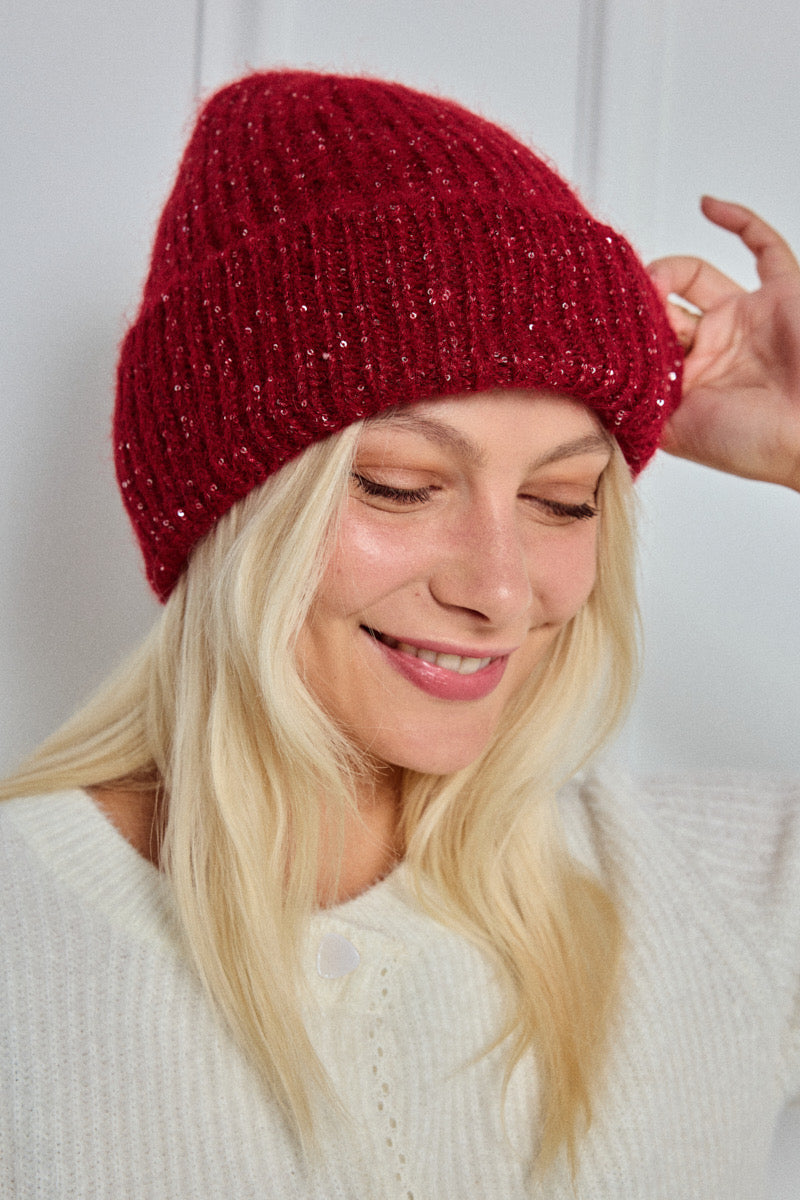 Bonnet en laine avec sequins ÉLOI