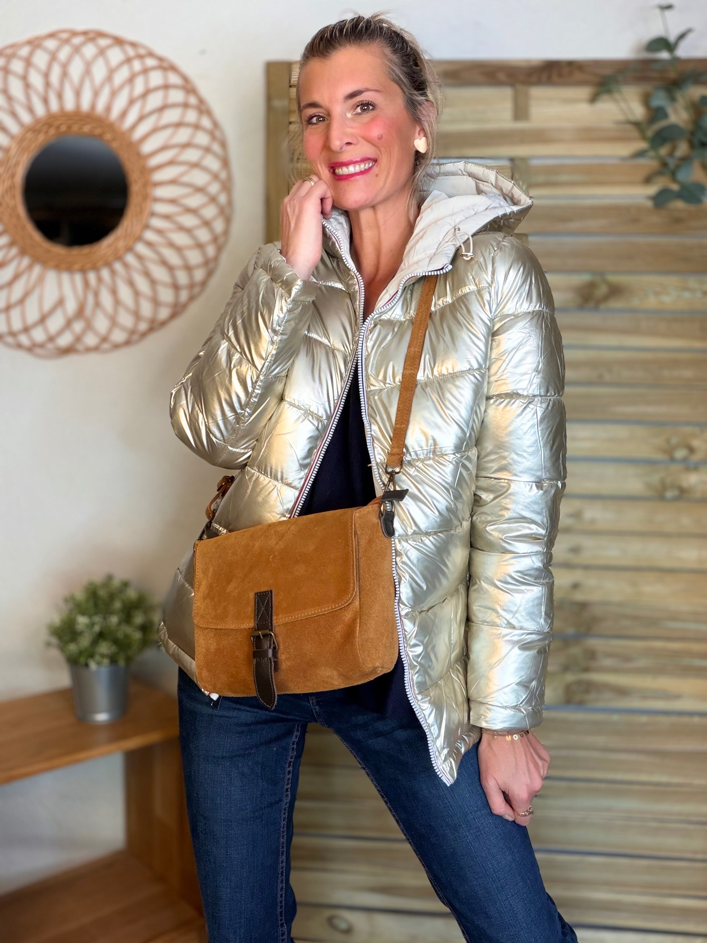 ⚡️PÉPITES FRIDAY - Doudoune imperméable réversible longue ANGÈLE COURT - Écru - MELYA MELODY