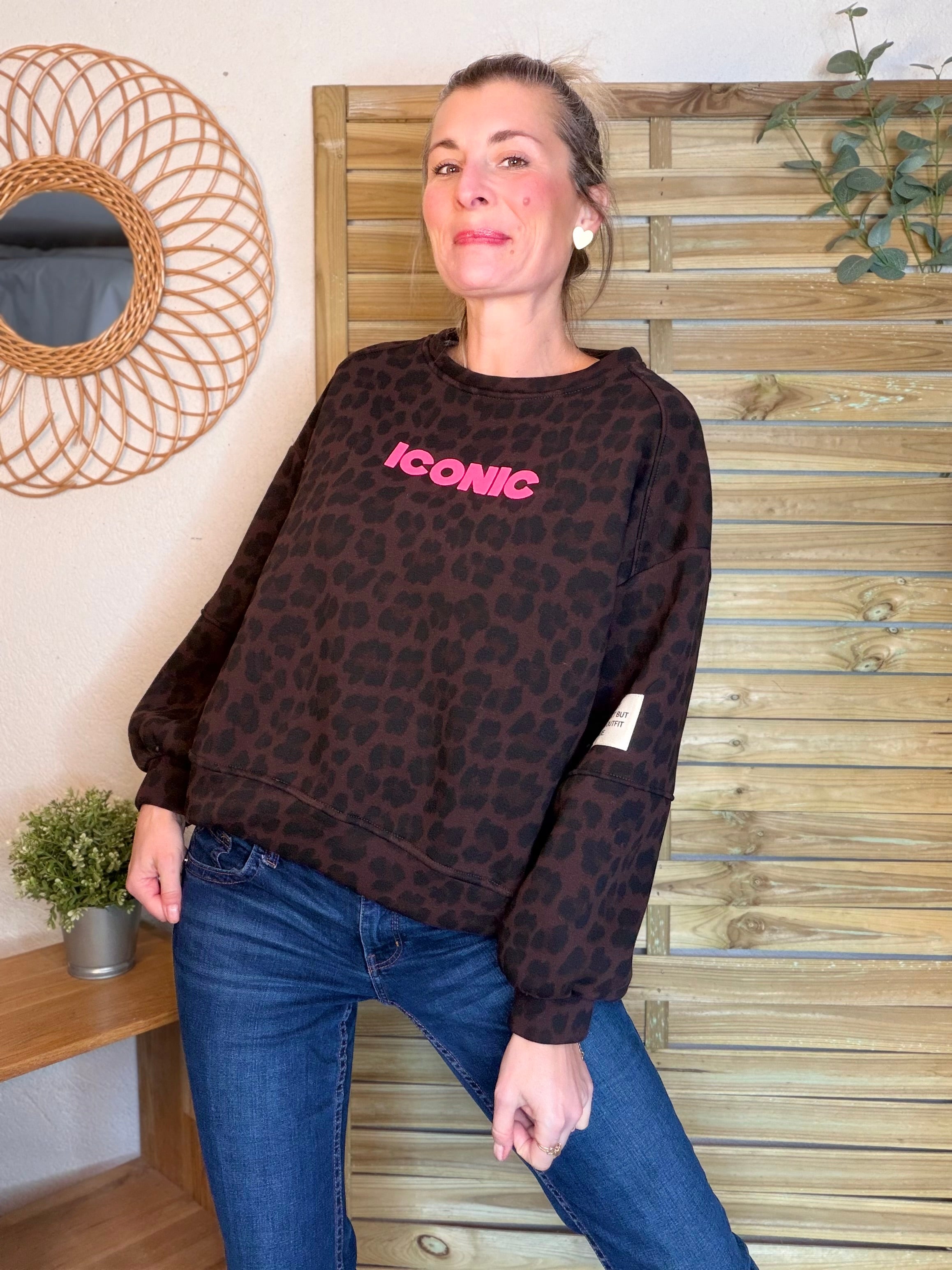 Sweat molleton imprimé Léo choco ICONIC 🐆 MANON