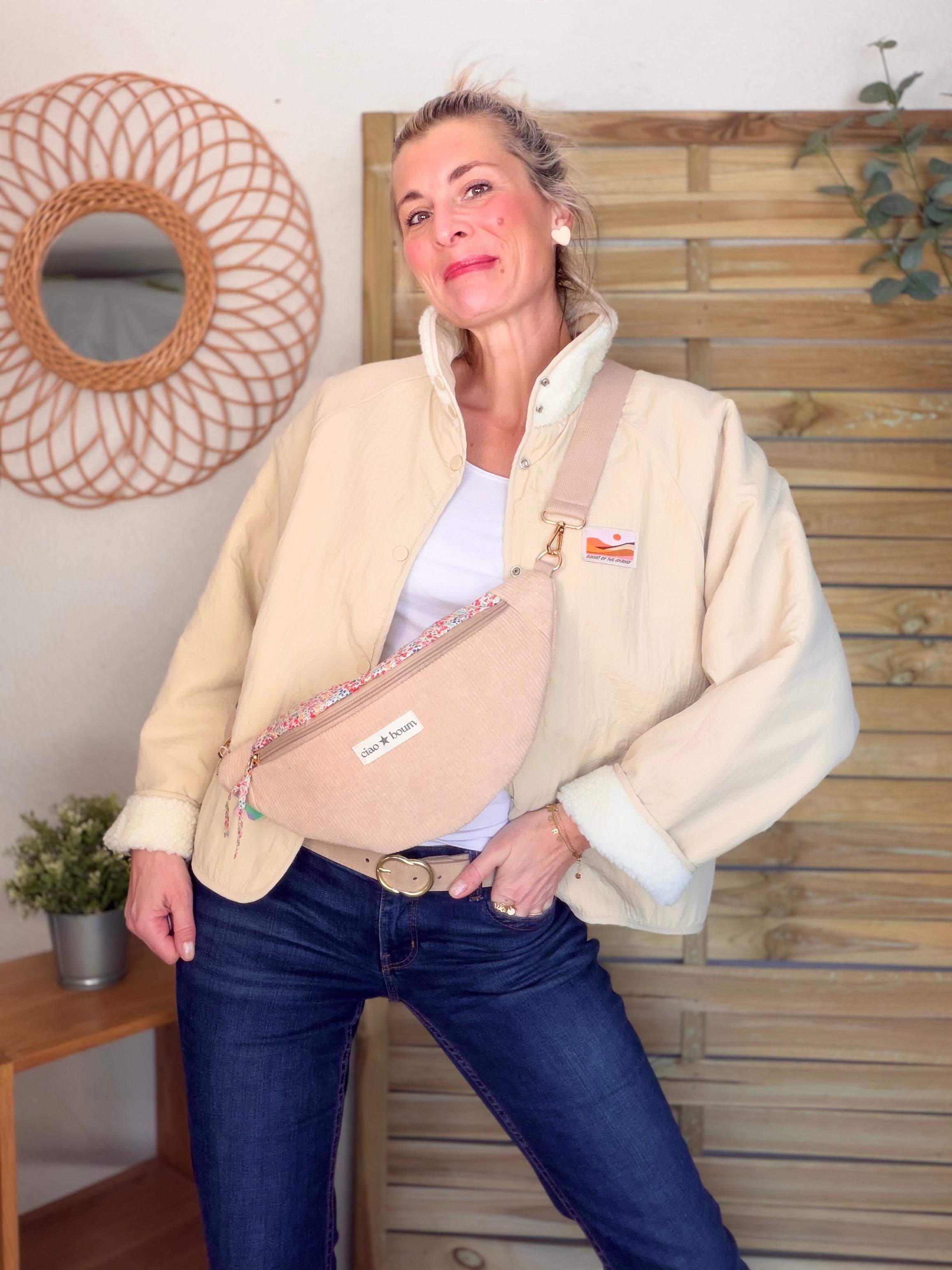Veste matelassée réversible Sherpa AMÉLIE Beige