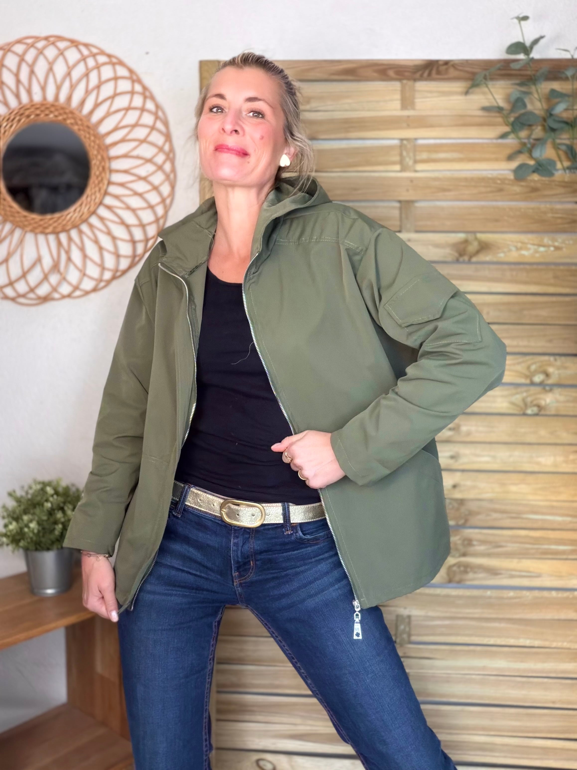 Veste Coupe vent court LIZZIE - Kaki