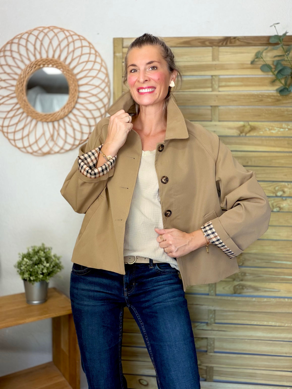 ⚡️ ARRIVAGE • Veste Trench, doublure à carreaux DANA Camel