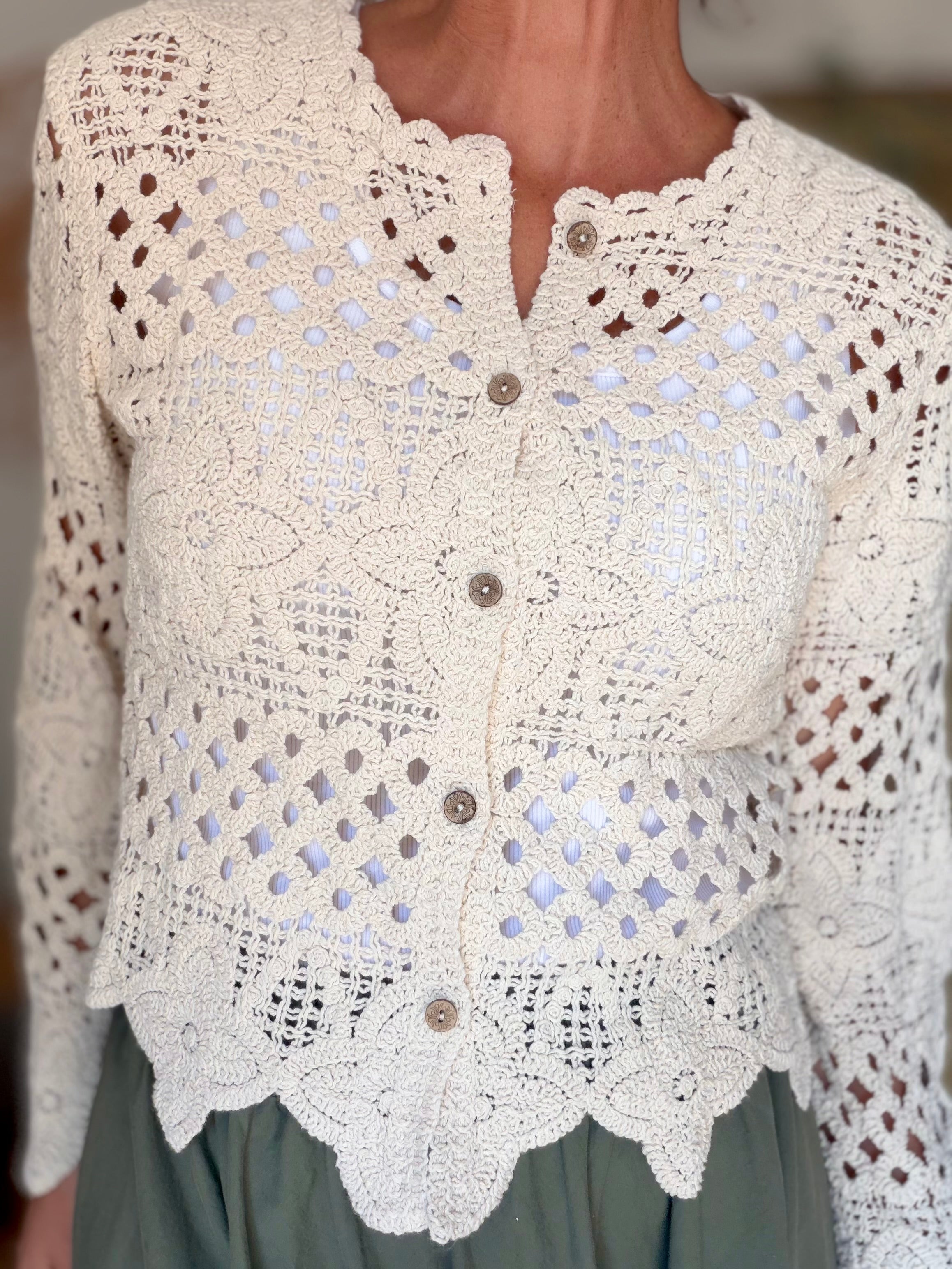 ⚡️ ARRIVAGE - Gilet en crochet PACOME écru
