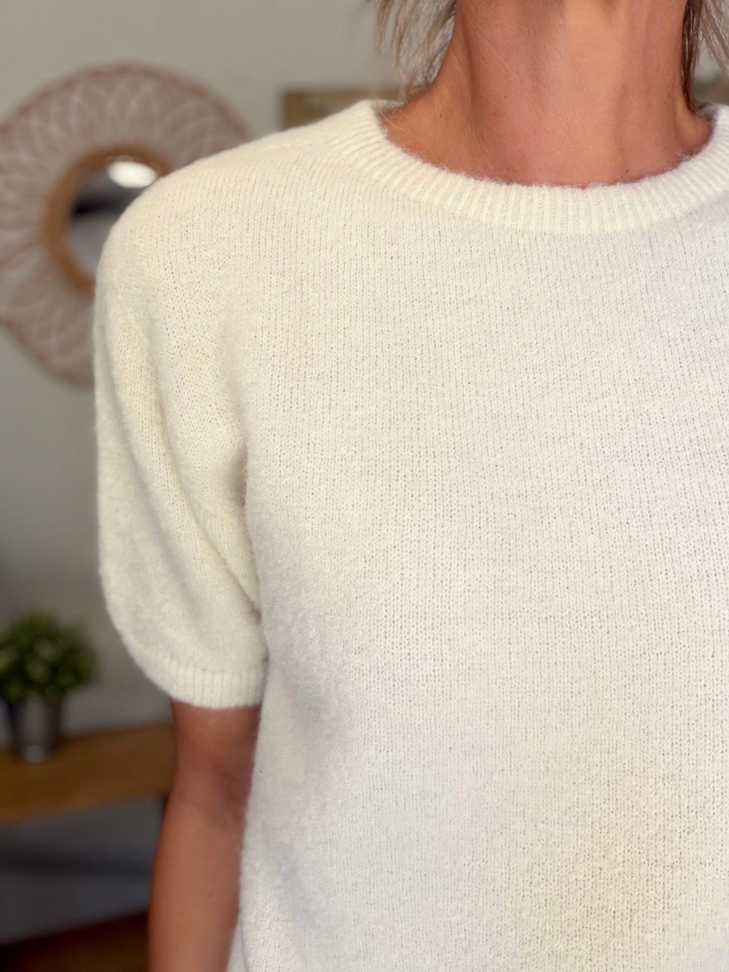Pull laine et alpaga PEGGY - Écru