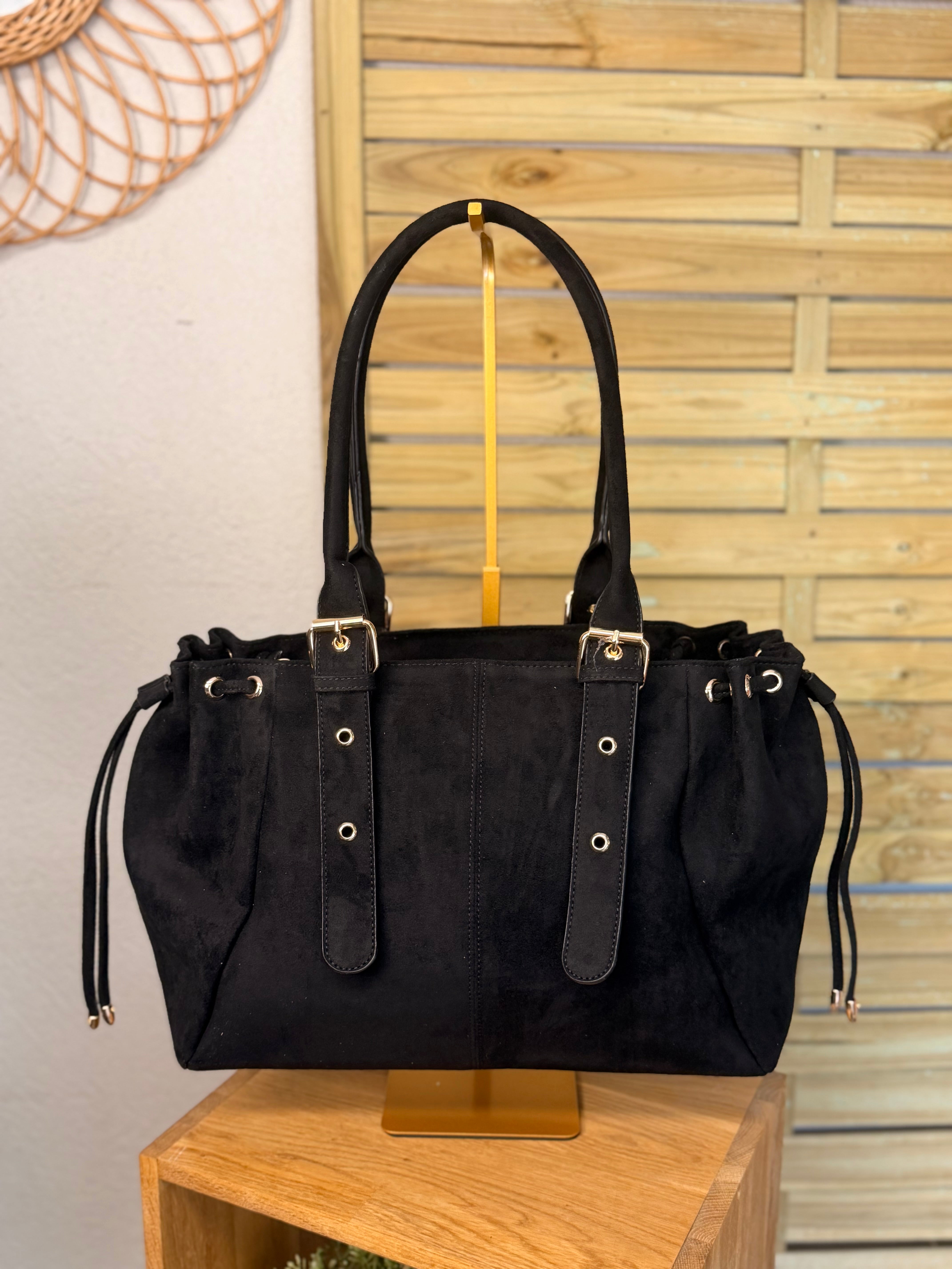 Sac cabas XL simili daim CLÉO Noir