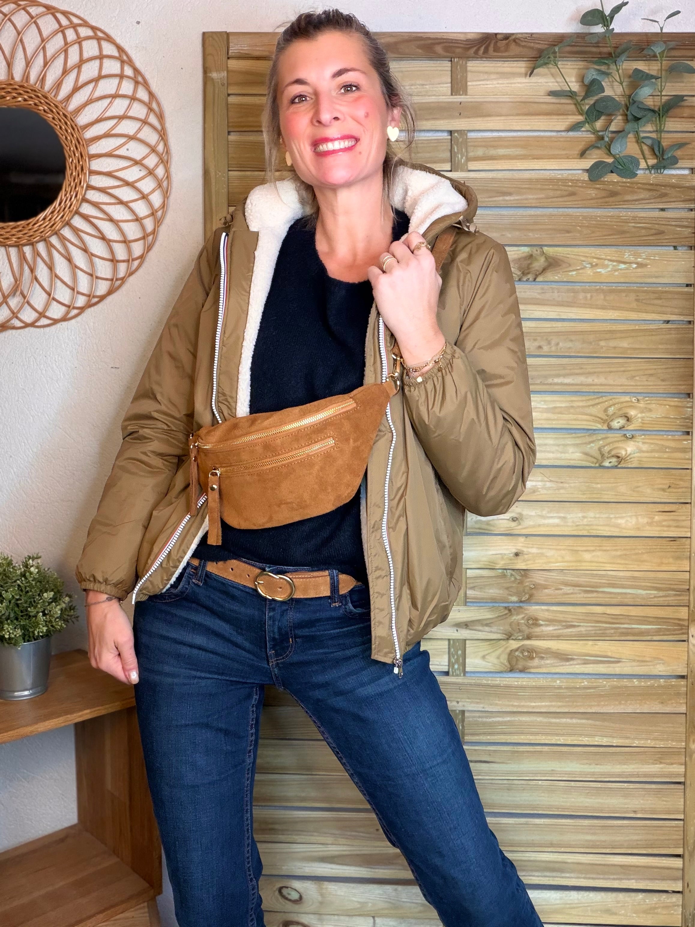 Parka Imperméable LOUISE COURT sherpa - Camel - LAURA JO