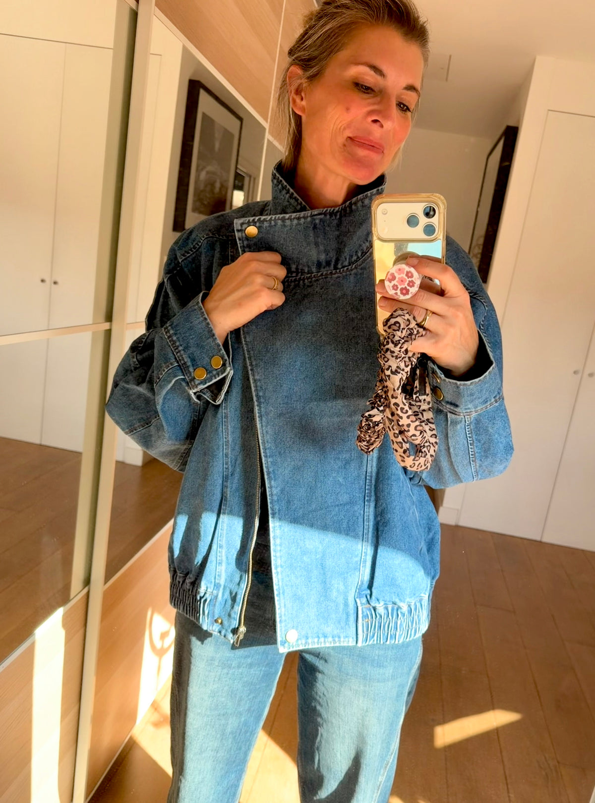 Veste en jean oversized col montant ARIANE