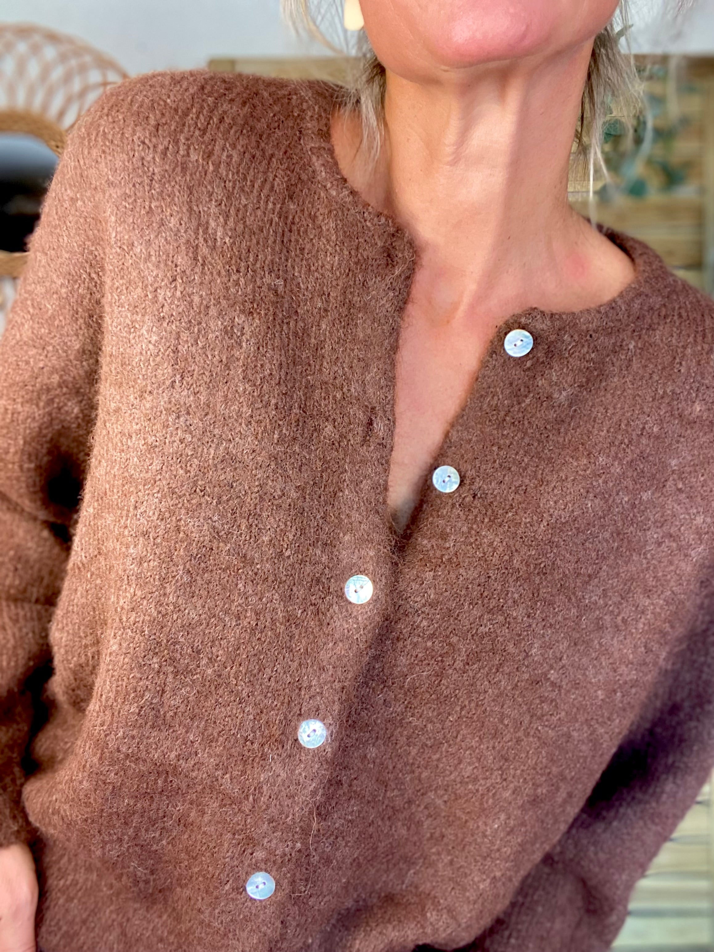 Gilet en maille SYDNEY - Chocolat