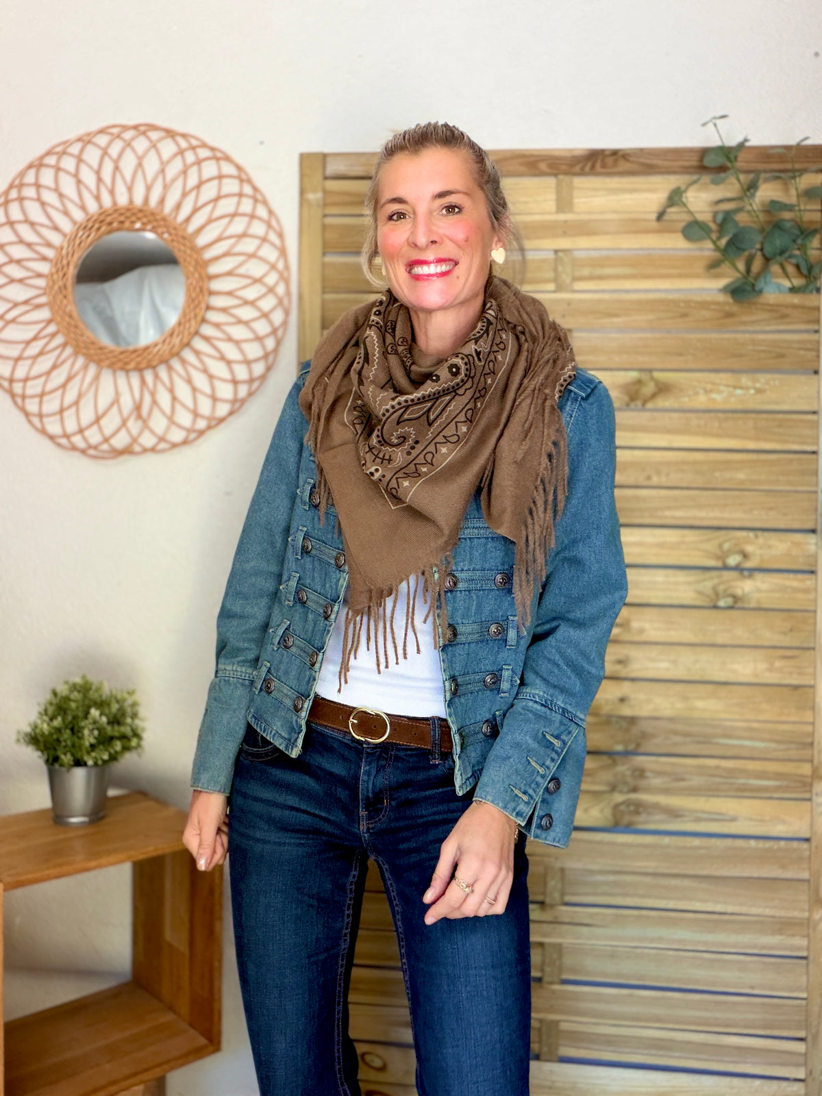 Écharpe Bandana Taupe