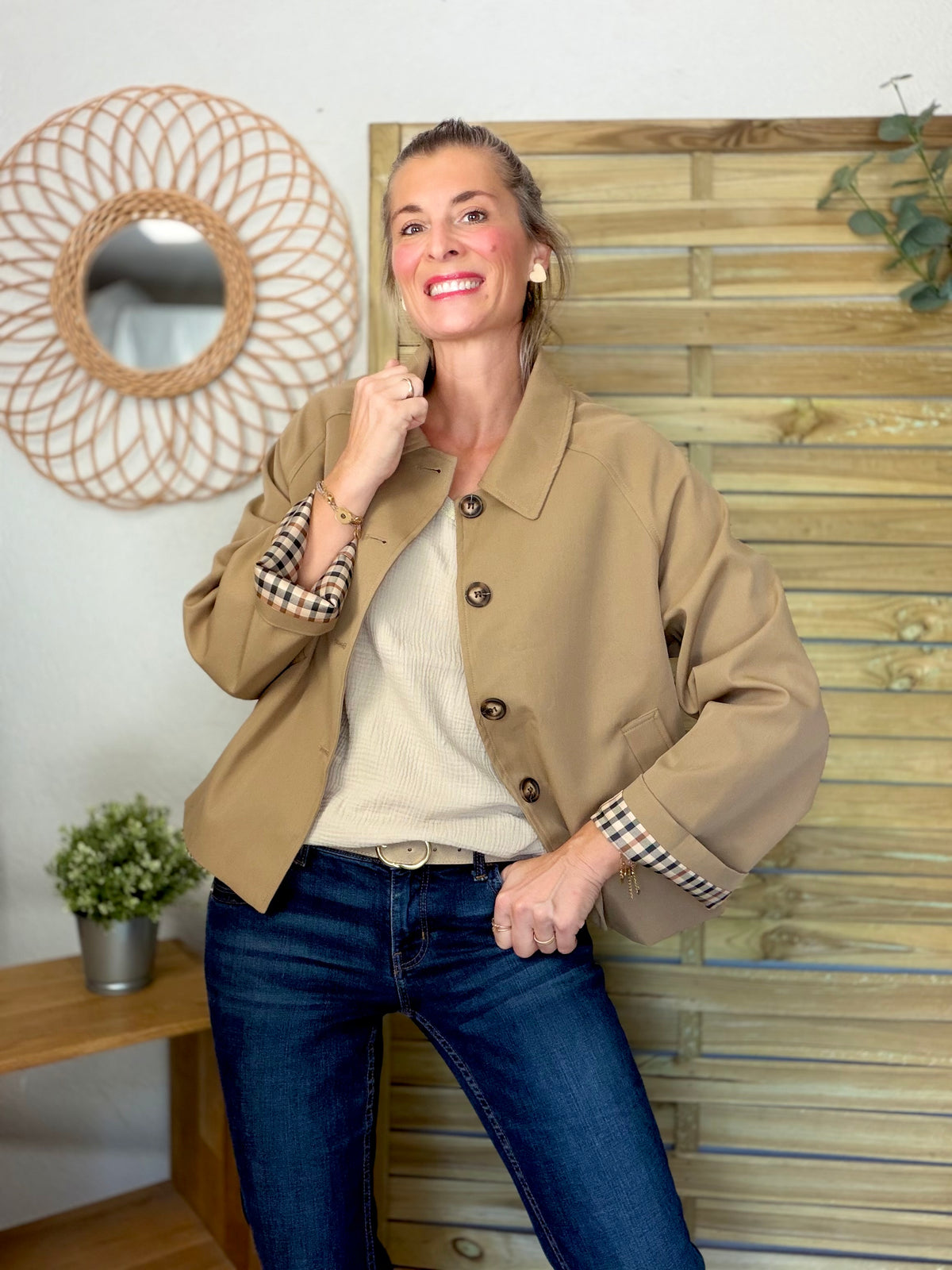 ⚡️ ARRIVAGE • Veste Trench, doublure à carreaux DANA Camel