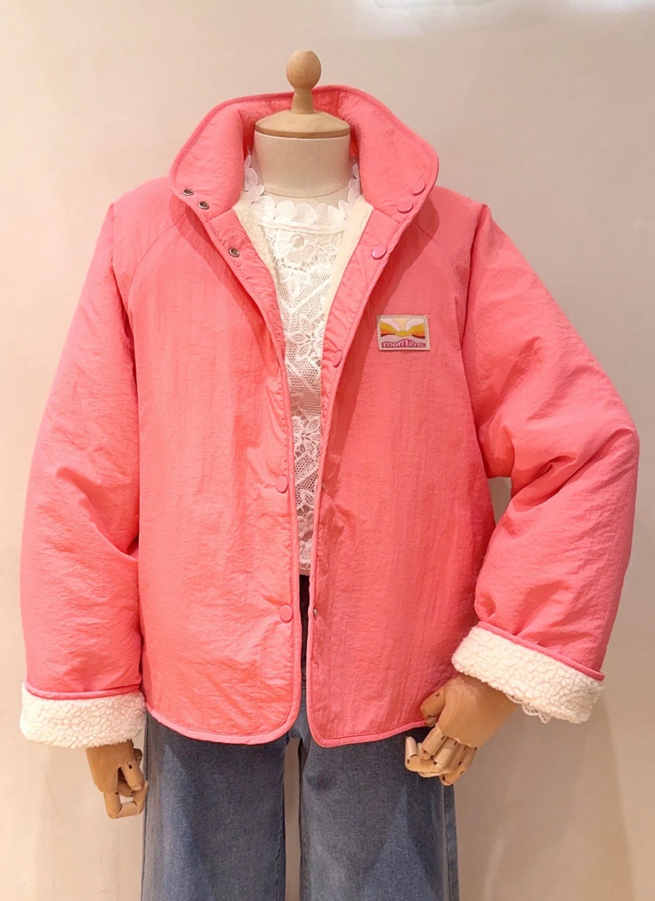 Veste matelassée réversible Sherpa AMÉLIE Rose