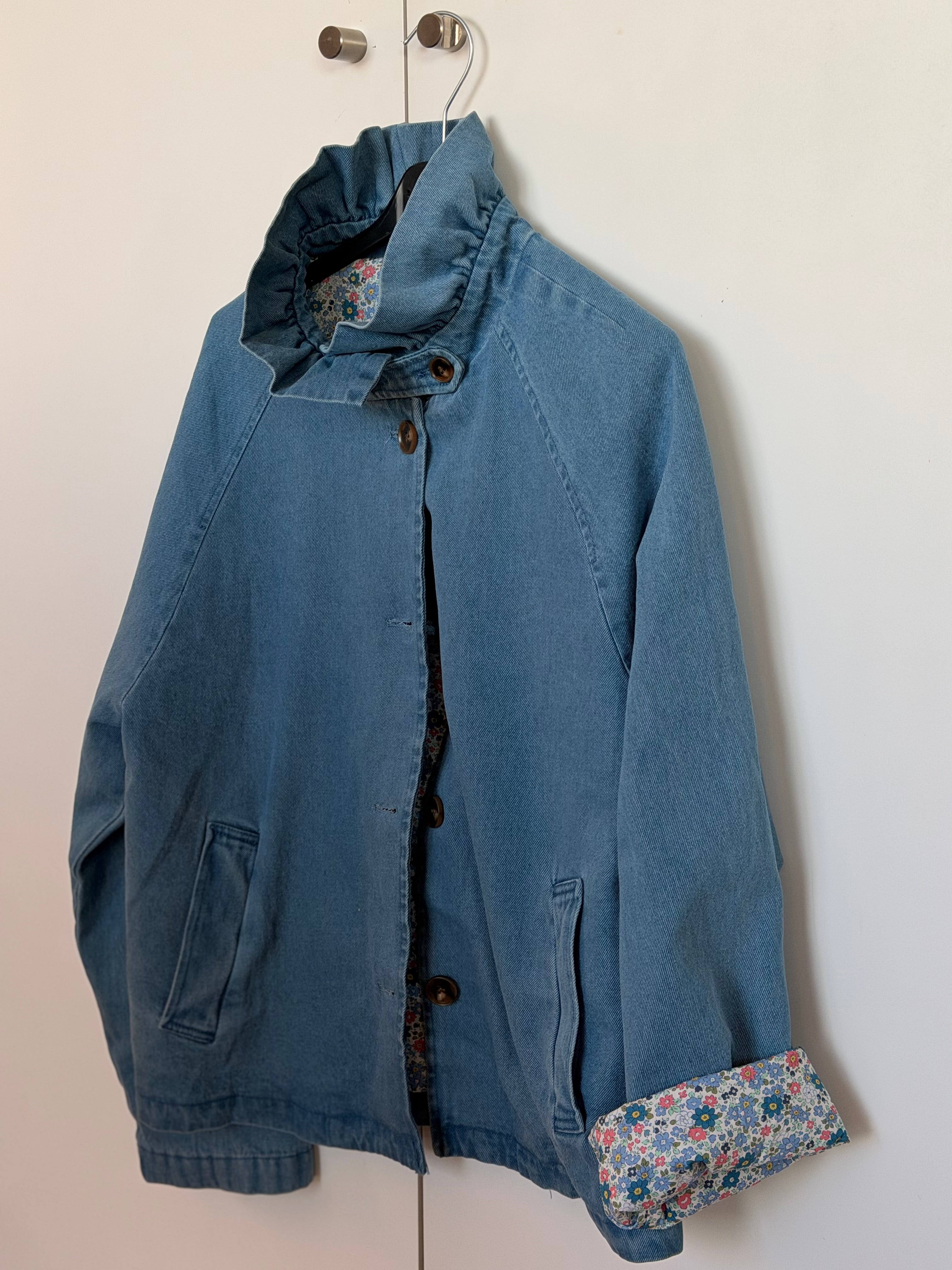 Veste Denim col victorien avec Liberty - VICKY Jean