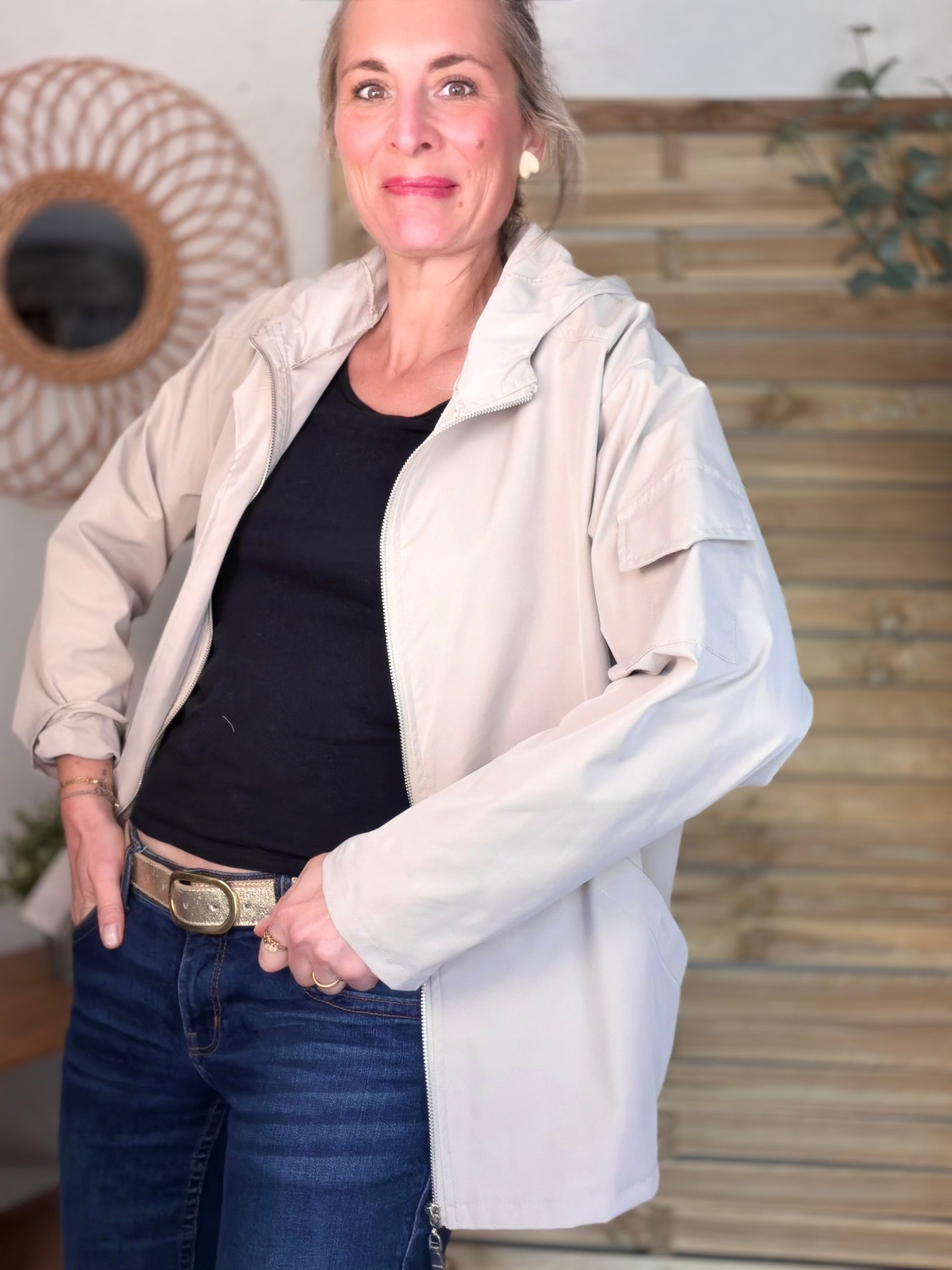 Veste Coupe vent court LIZZIE - Beige