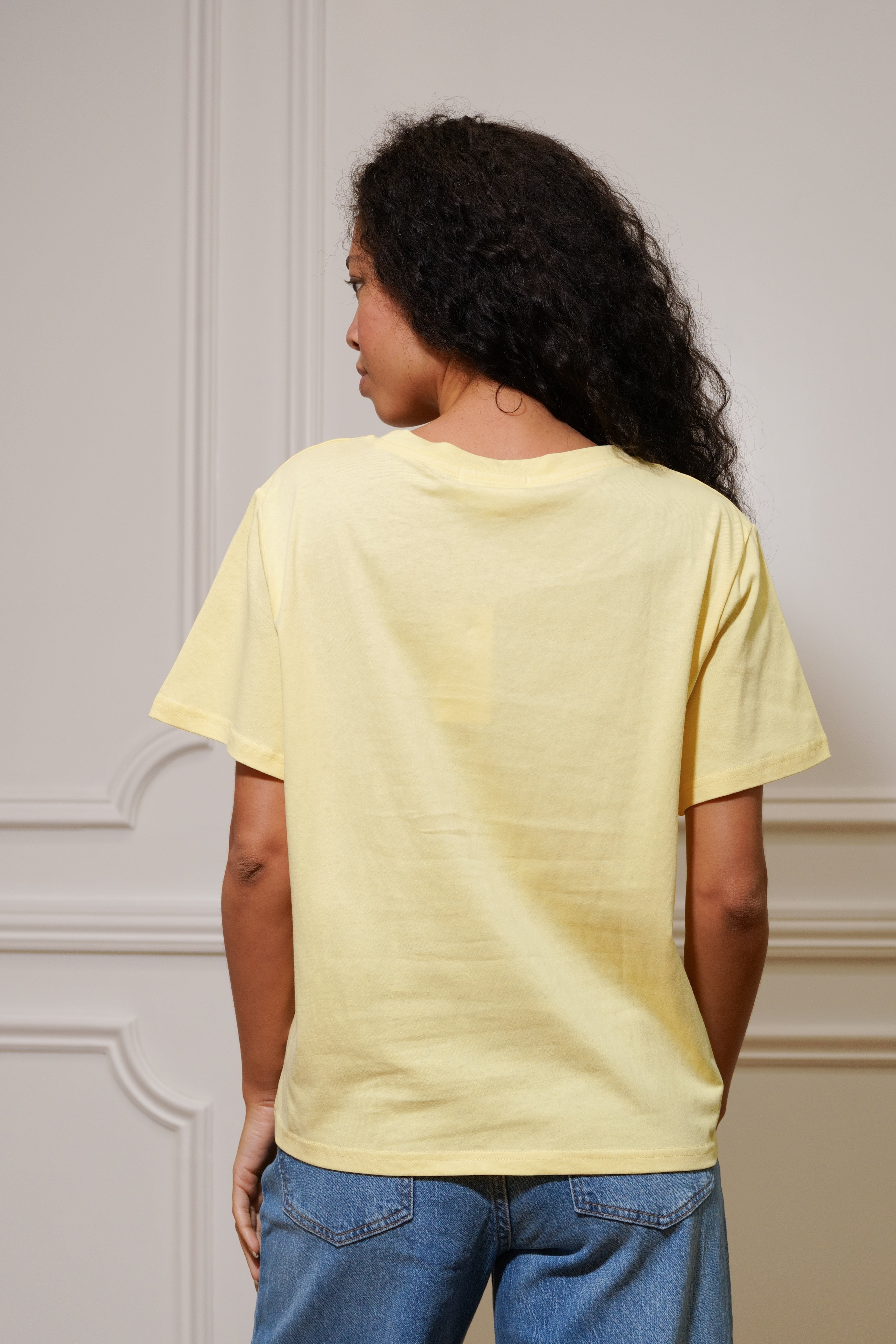 Tee shirt amour fleuri ARYA Jaune