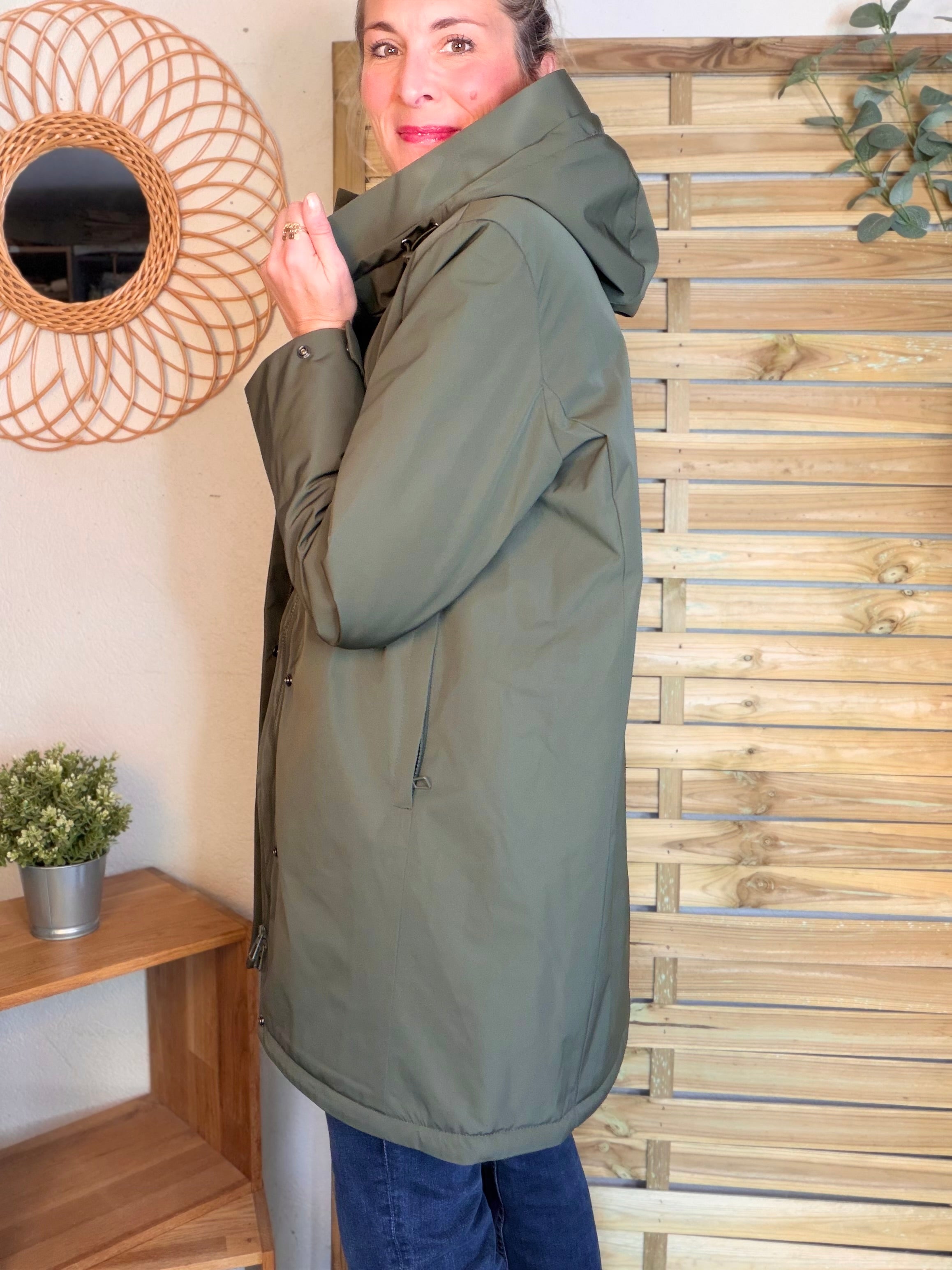 Parka fourrée imperméable AMBRE - Kaki / Beige - LAURA JO