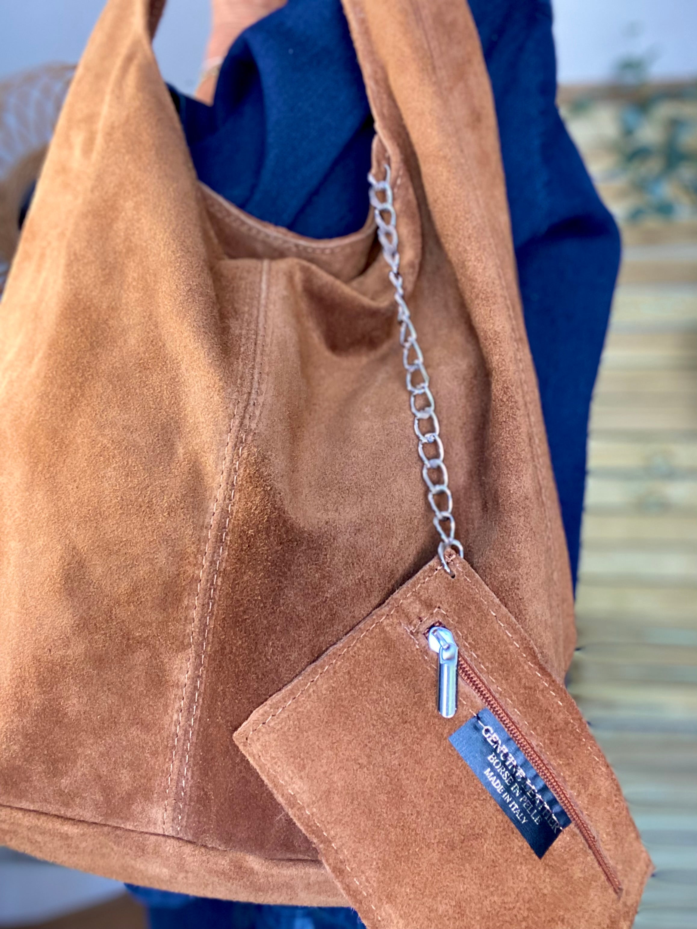 Sac cabas cuir daim MARLON - Camel