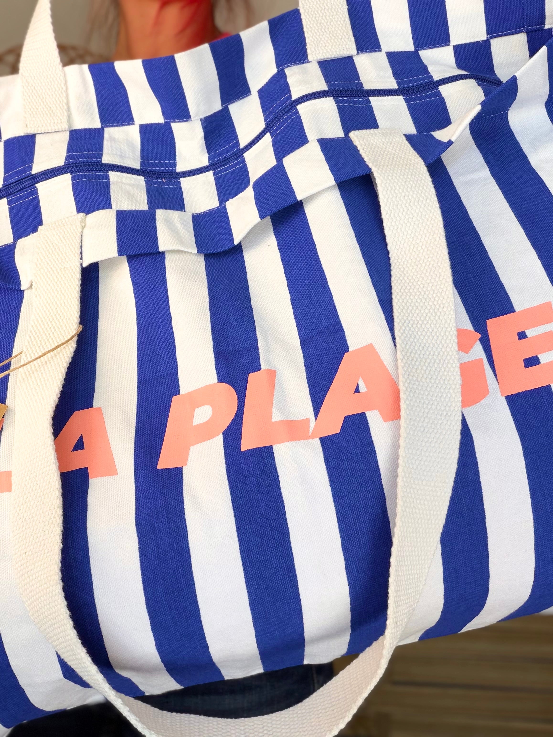 Sac week end rayé LA PLAGE - FAMILY IMPACT STORIES