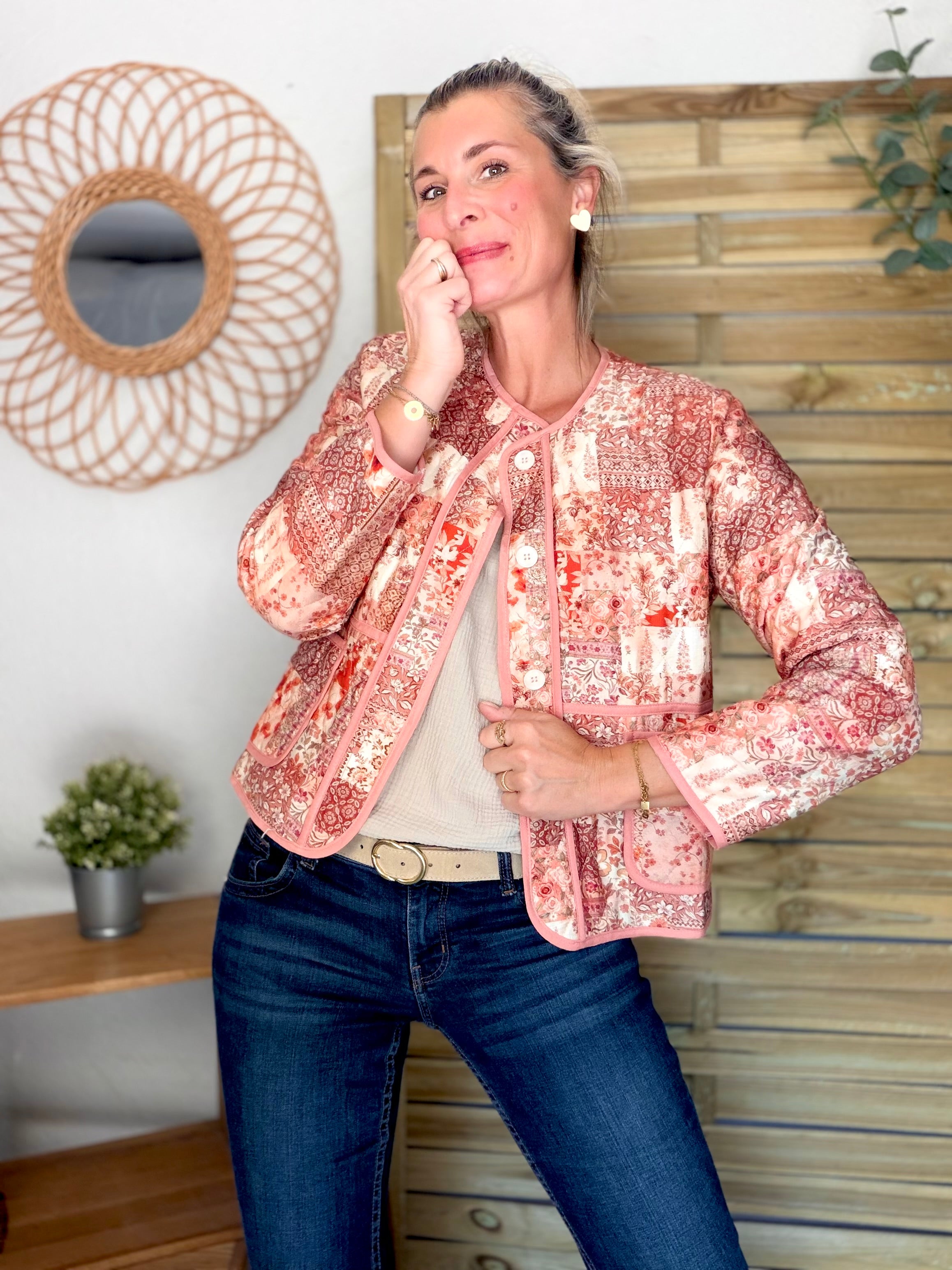 Veste courte Patchwork matelassée légère ADELAÏDE