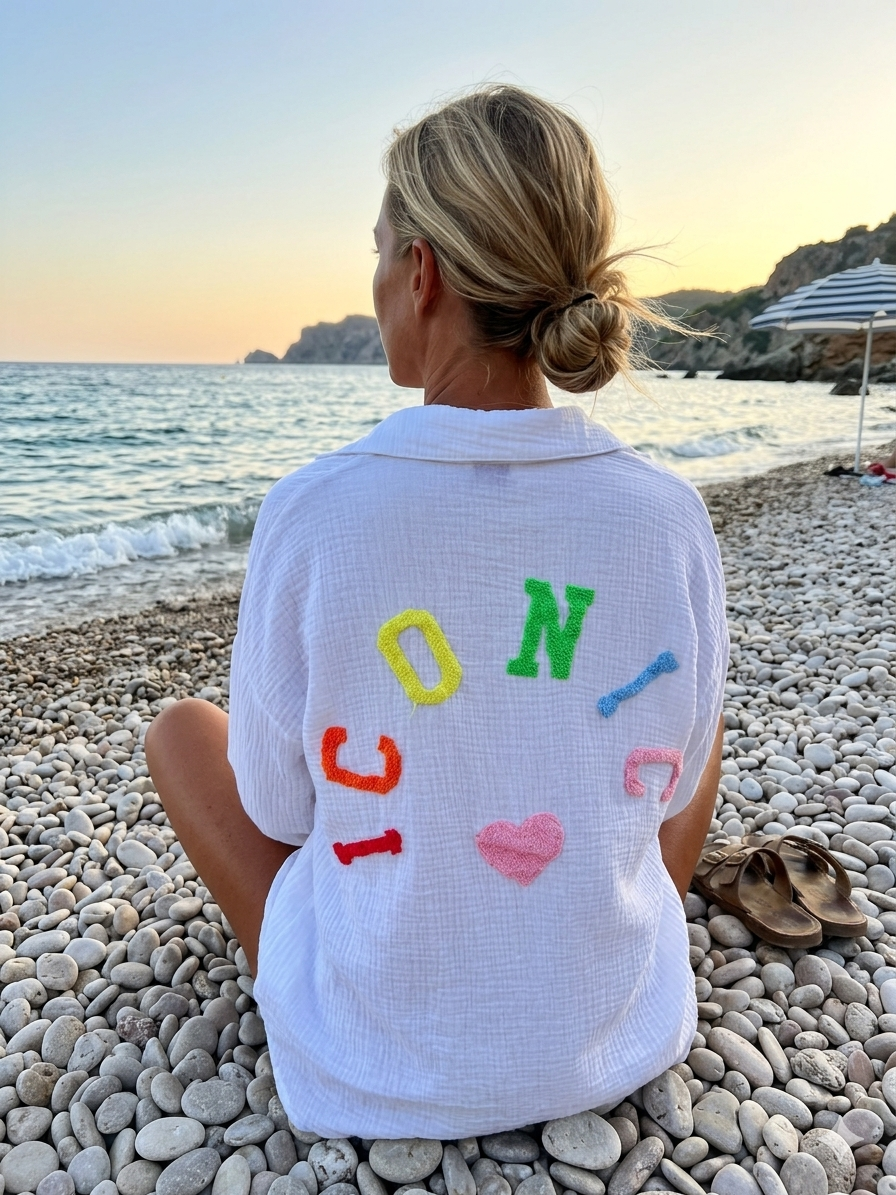 Chemise en gaze de coton ICONIC - ALANIS Blanc