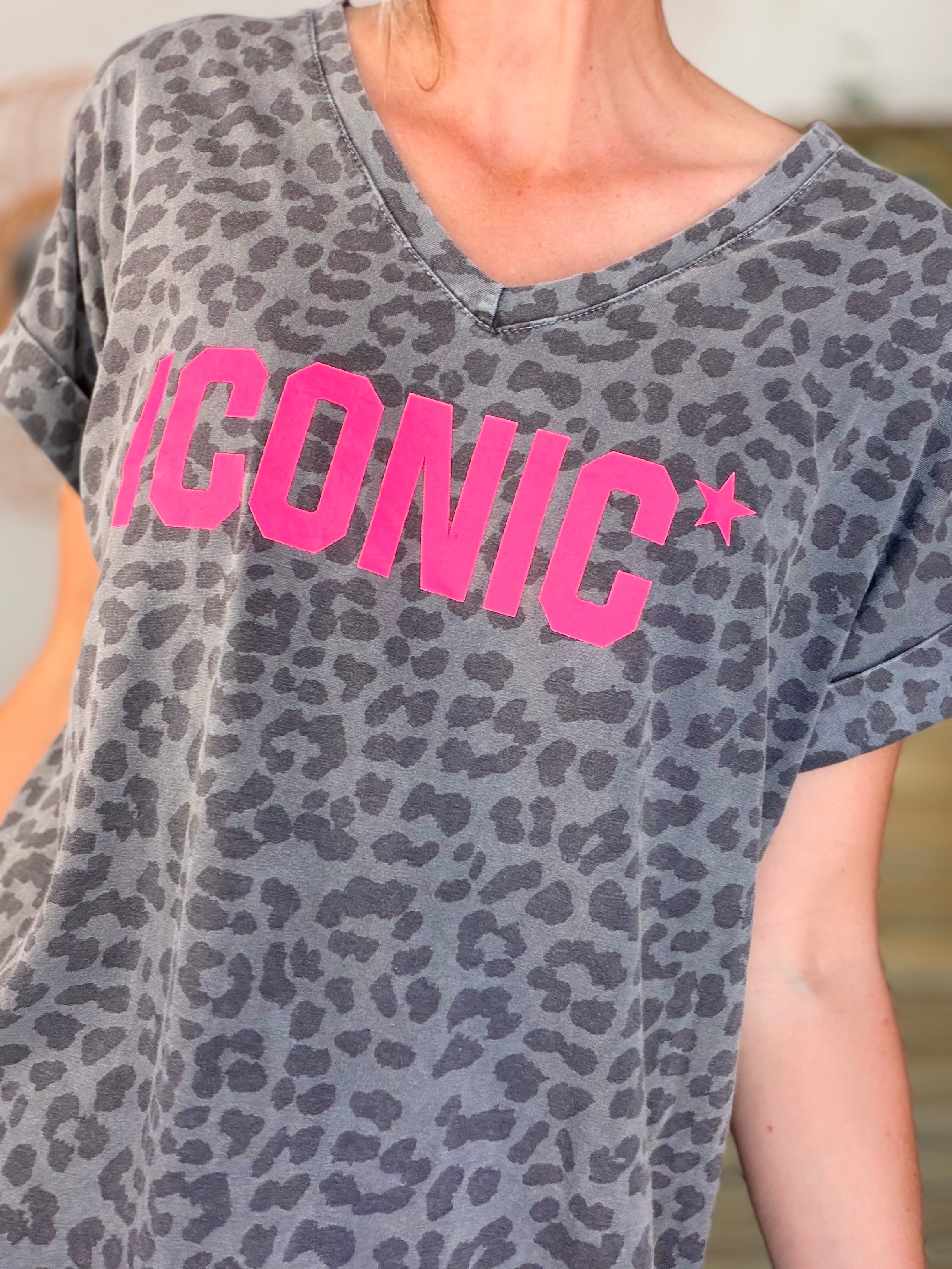 Top léo ICONIC col V - SHAUNA Gris foncé