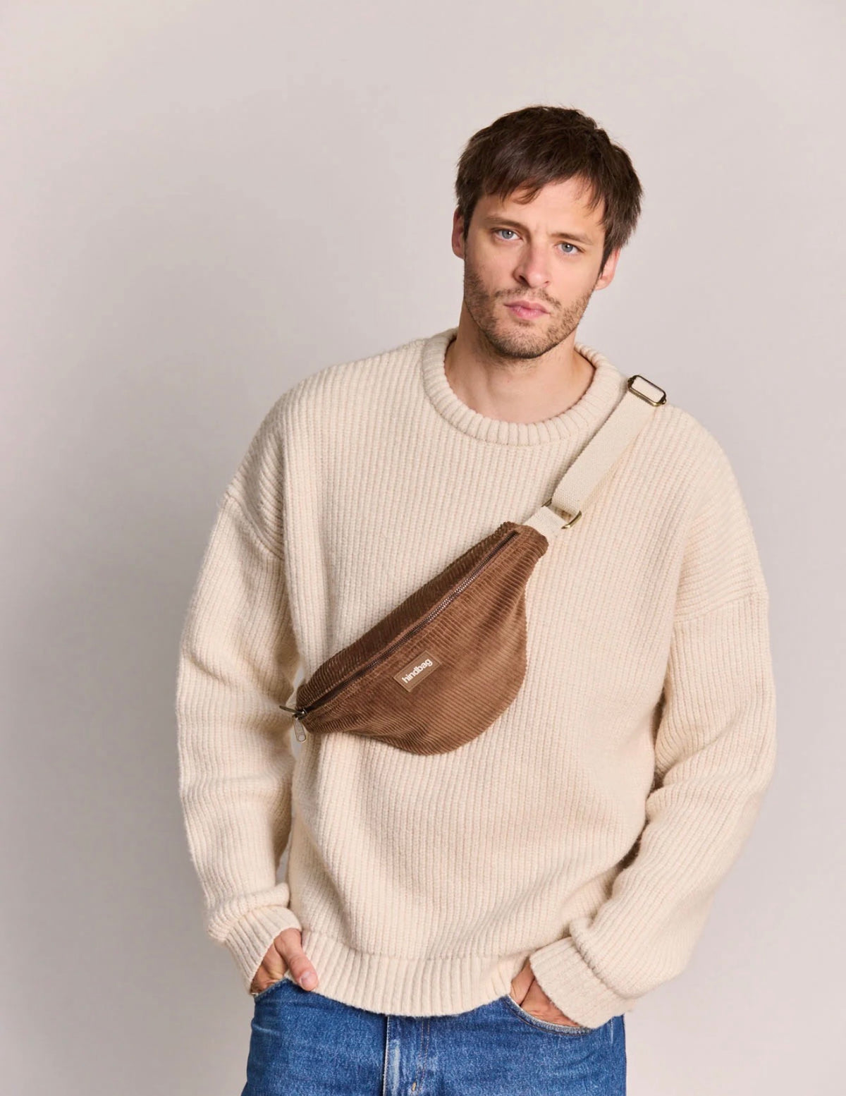 HINDBAG OLIVIA - Sac banane Velours Macchiato