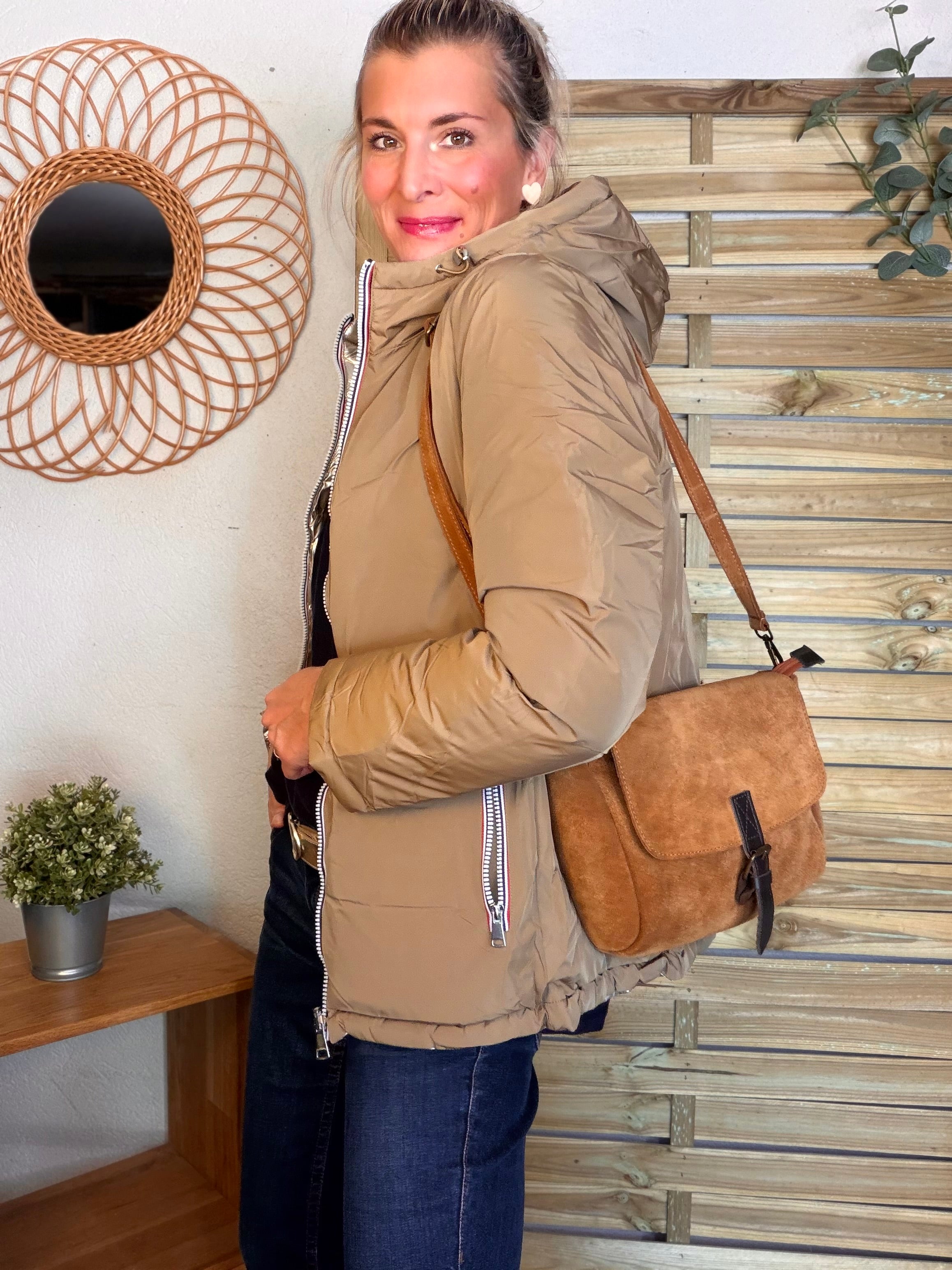 ⚡️PÉPITES FRIDAY - Doudoune imperméable réversible longue ANGÈLE COURT - Camel - MELYA MELODY