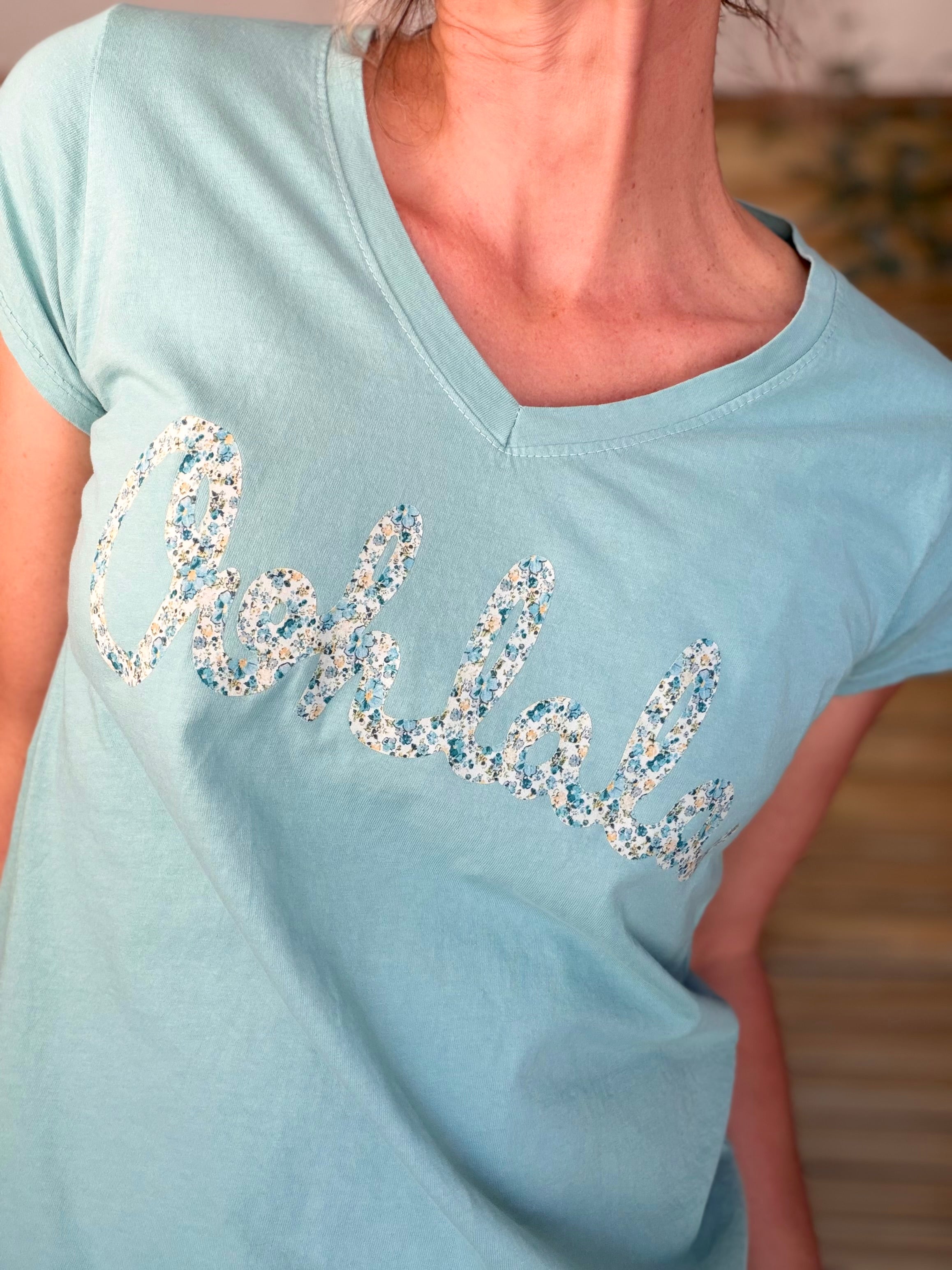 Tee shirt Ohlala Liberty VERA Vert céladon