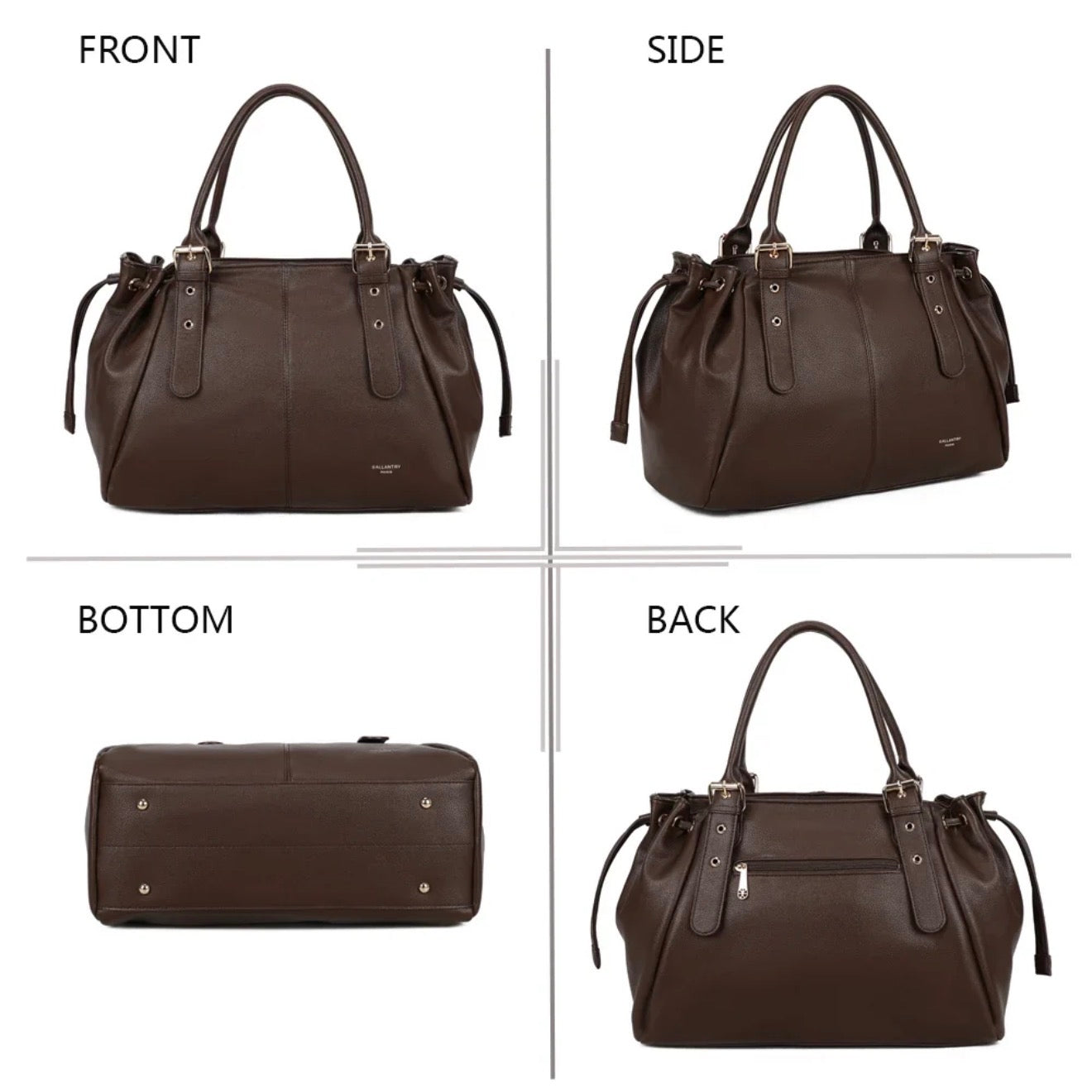 Sac cabas XL simili cuir CLÉA Café